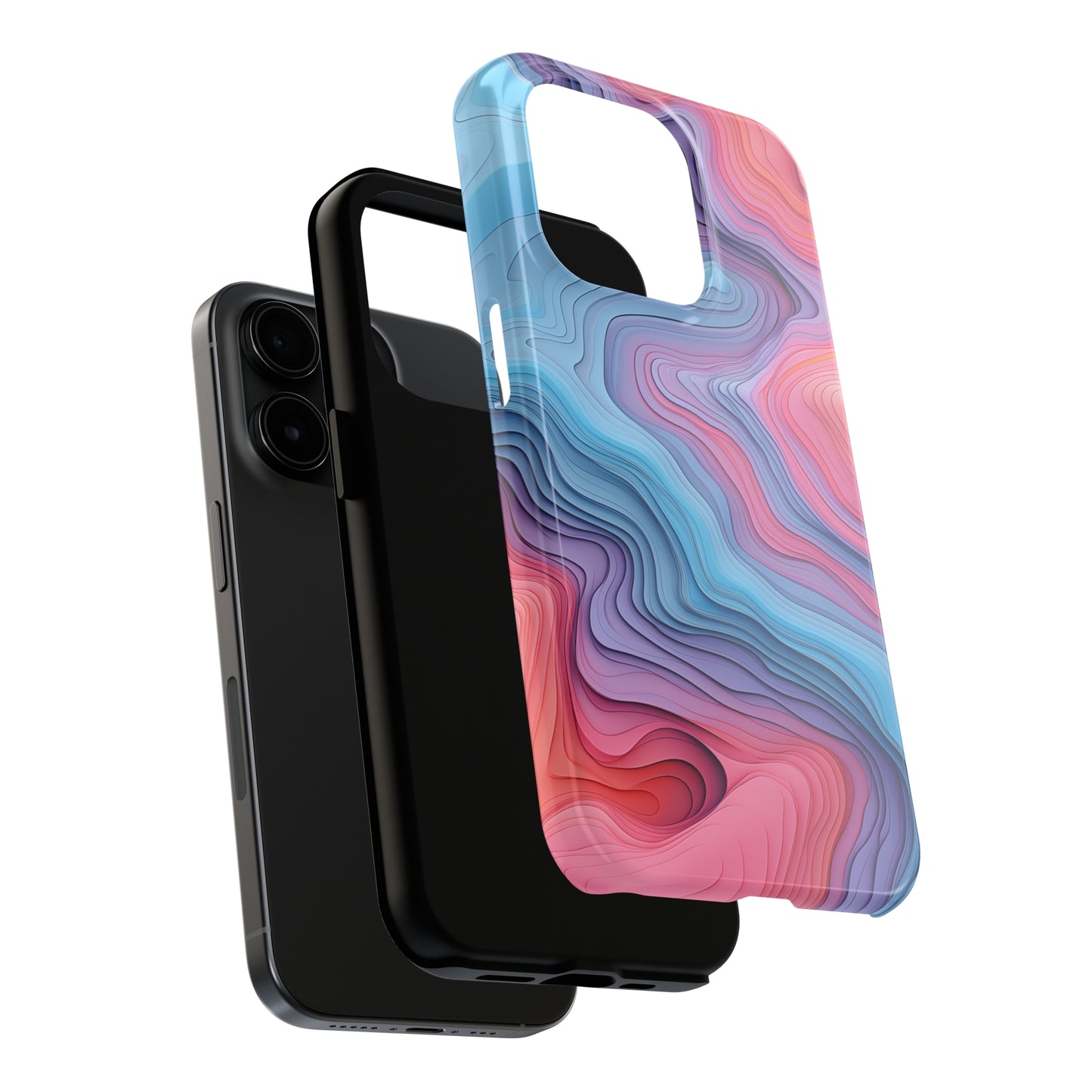 Topographical, iPhone 7, 8, X, 11, 12, 13, 14, 15+ case.