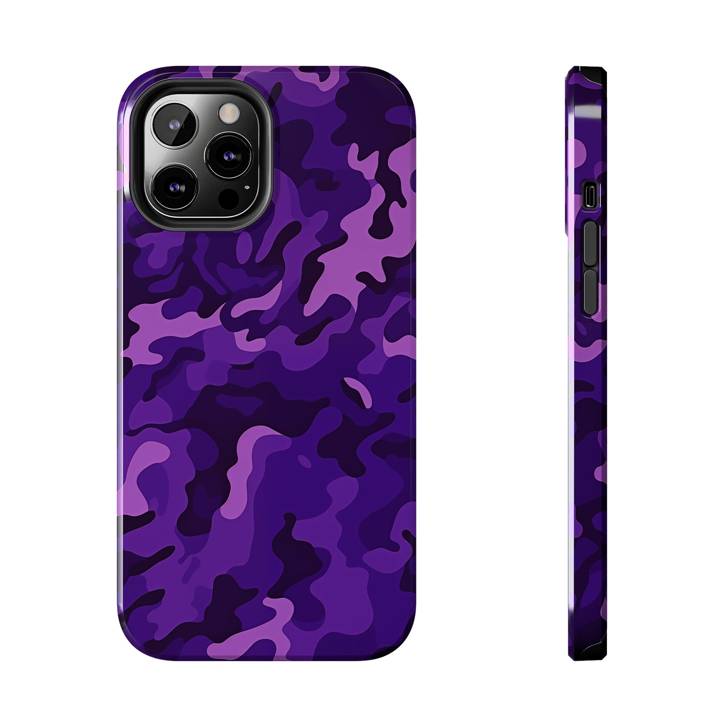 Purple Camouflage, iPhone 7, 8, X, 11, 12, 13, 14, 15+ case.