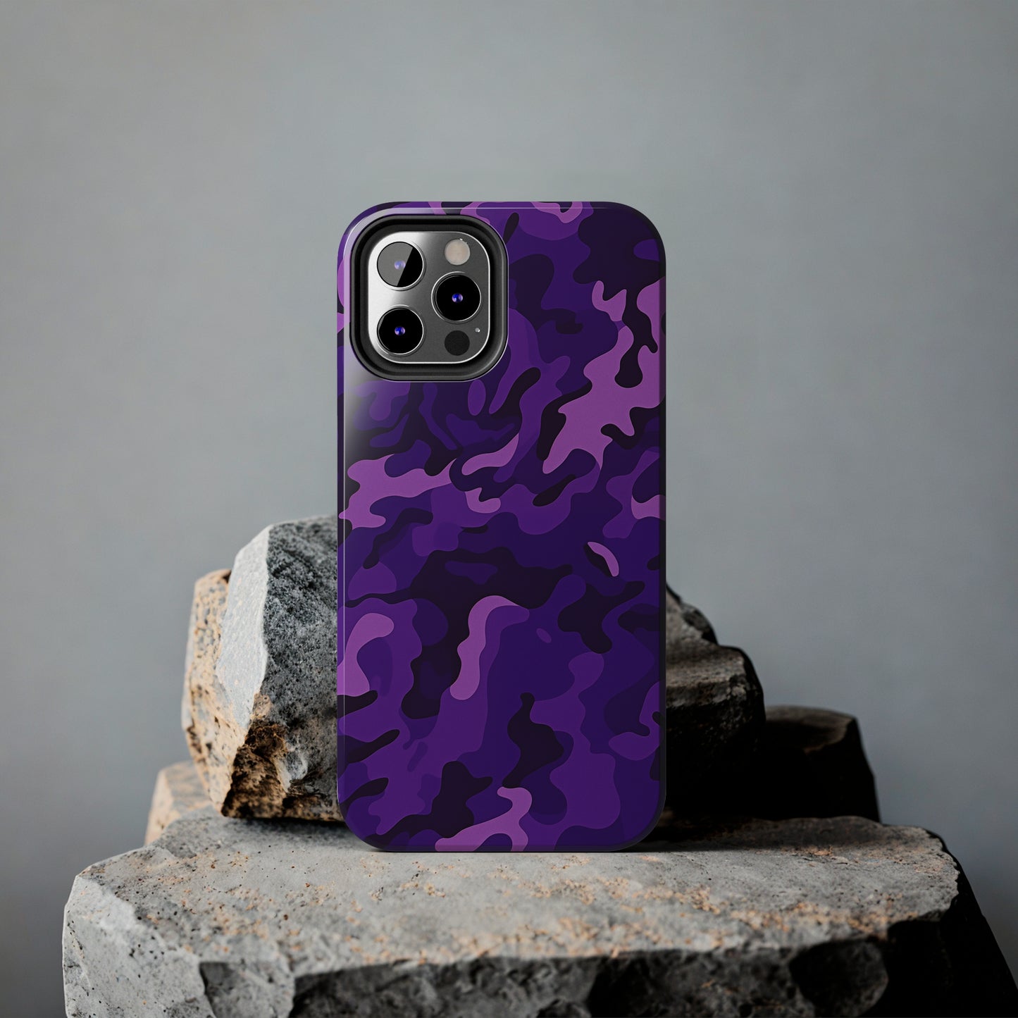 Purple Camouflage, iPhone 7, 8, X, 11, 12, 13, 14, 15+ case.