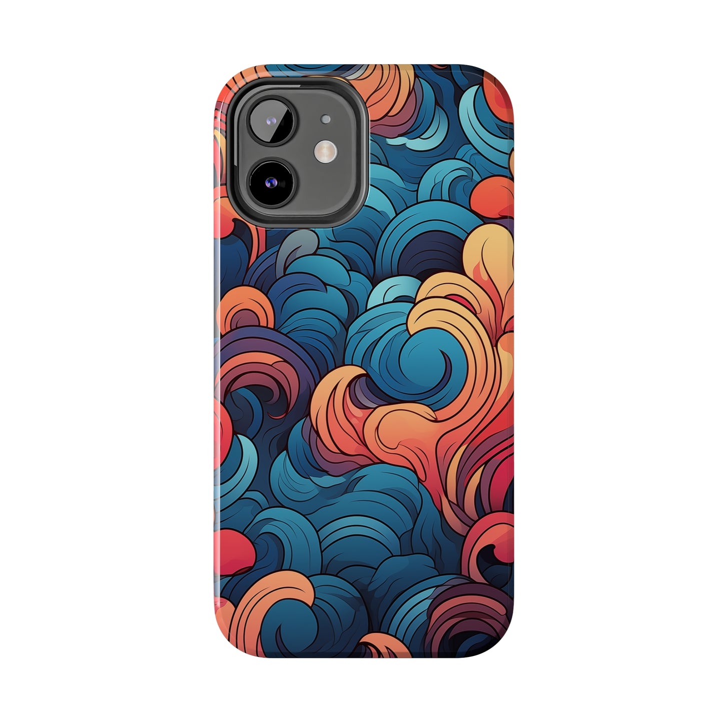 Abstract Swirls, iPhone 7, 8, X, 11, 12, 13, 14, 15+ case.