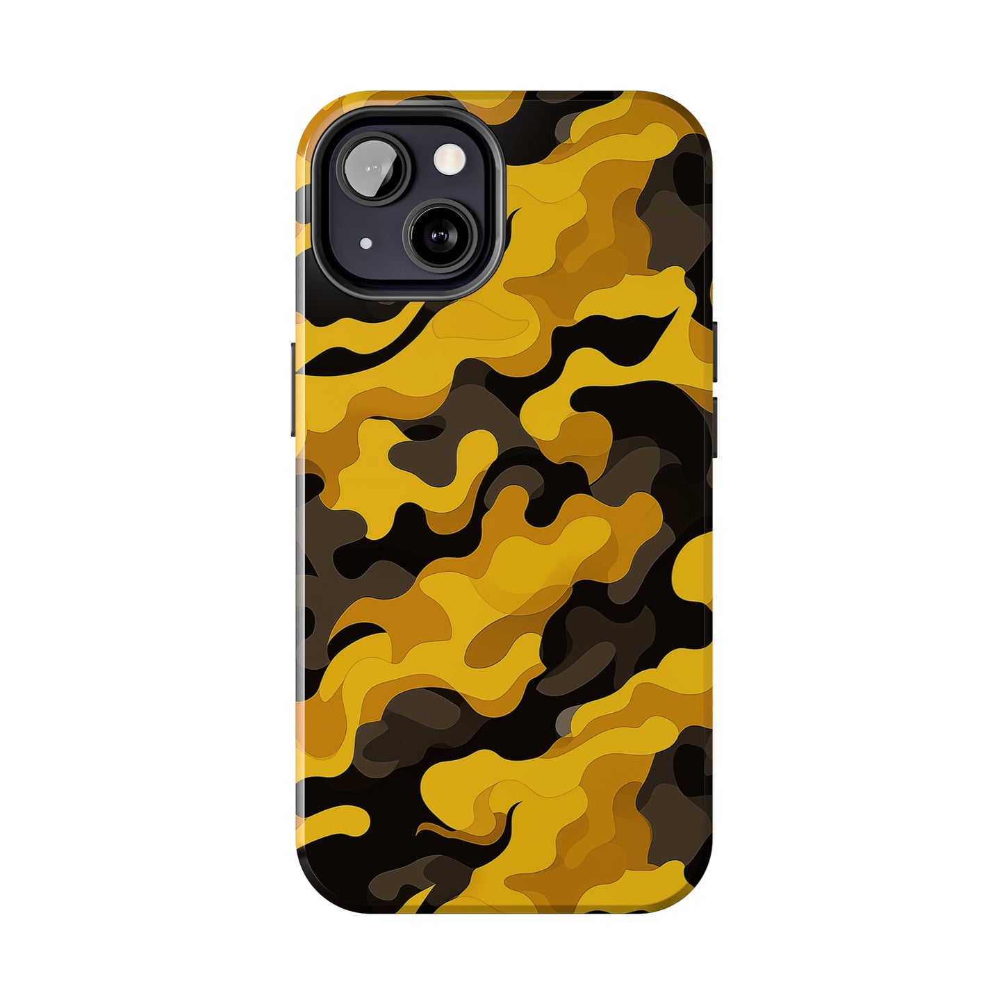 Yellow Camouflage, iPhone 7, 8, X, 11, 12, 13, 14, 15+ case.