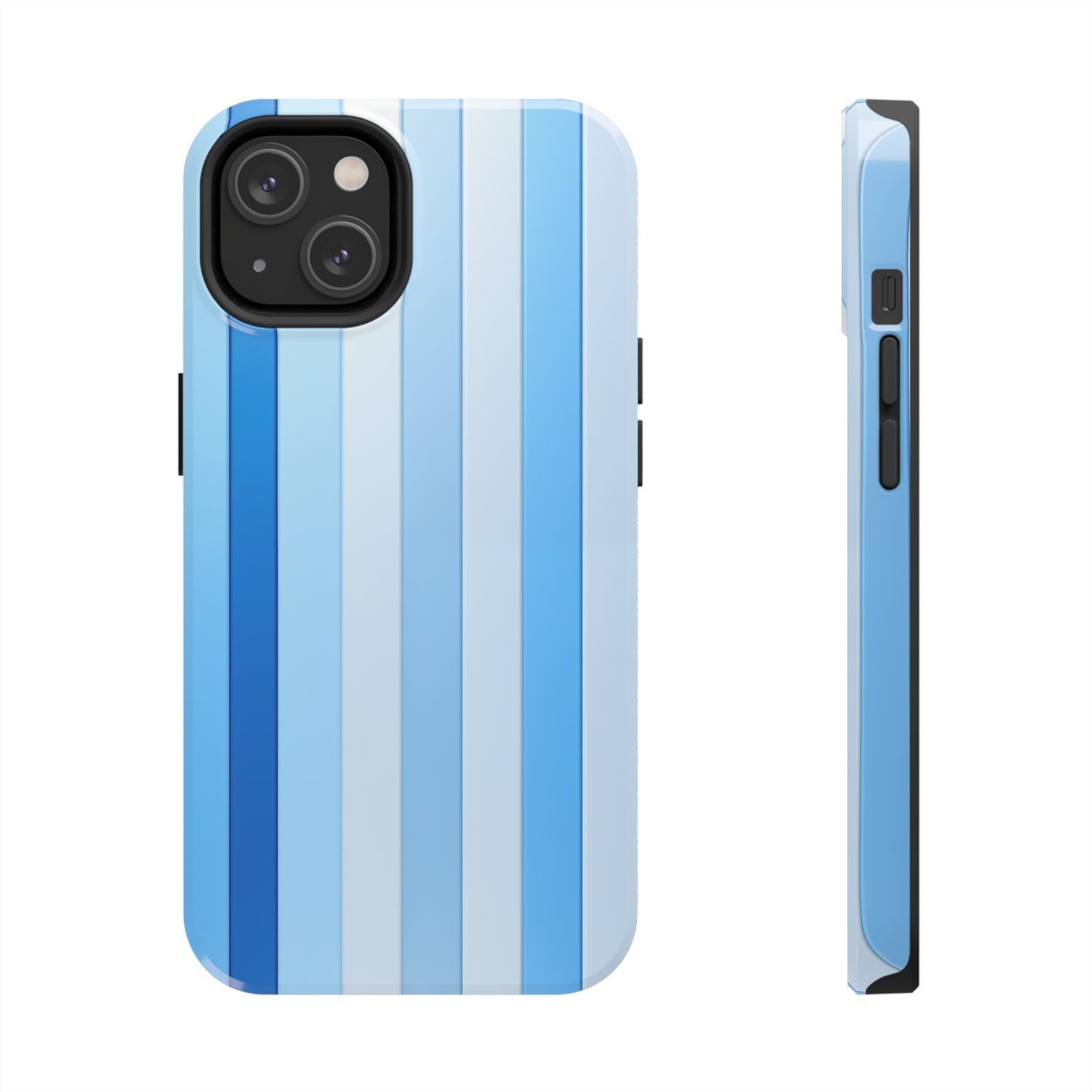 Blue stripes #01, iPhone 7, 8, X, 11, 12, 13, 14, 15+ case.