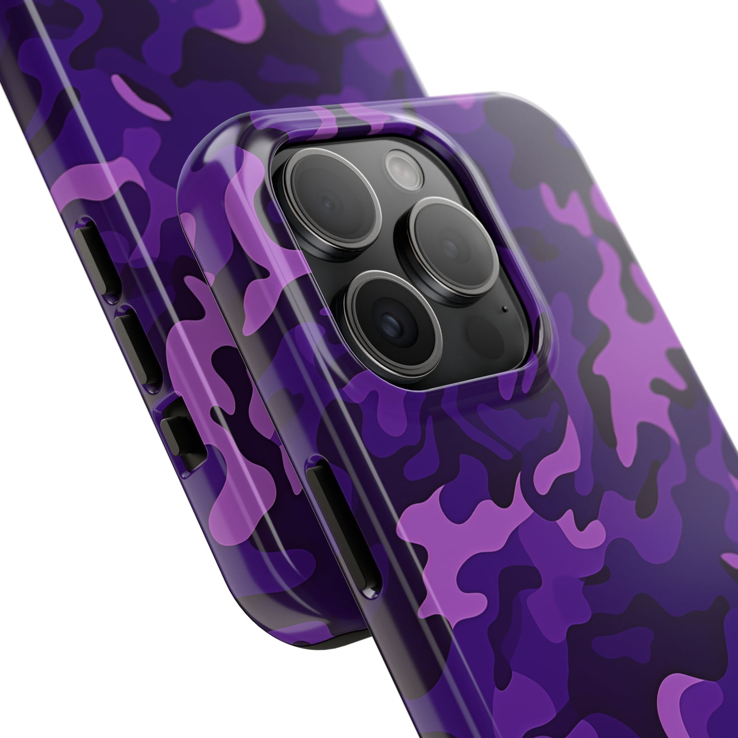 Purple Camouflage, iPhone 7, 8, X, 11, 12, 13, 14, 15+ case.