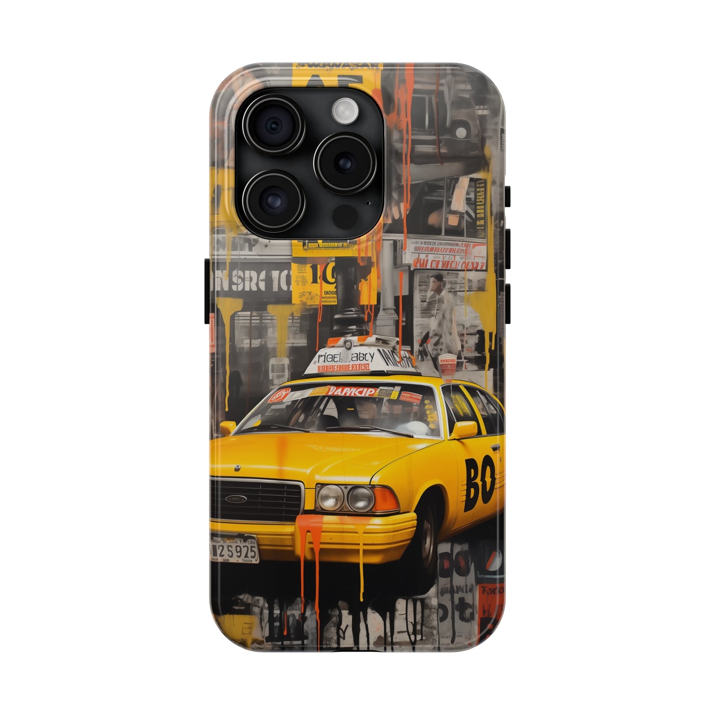 New York City, taxi cab, iPhone 7, 8, X, 11, 12, 13, 14, 15+ case.