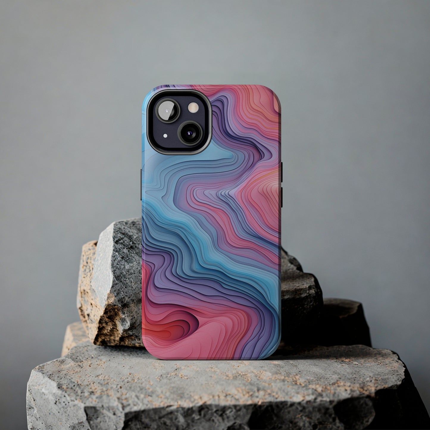 Topographical, iPhone 7, 8, X, 11, 12, 13, 14, 15+ case.