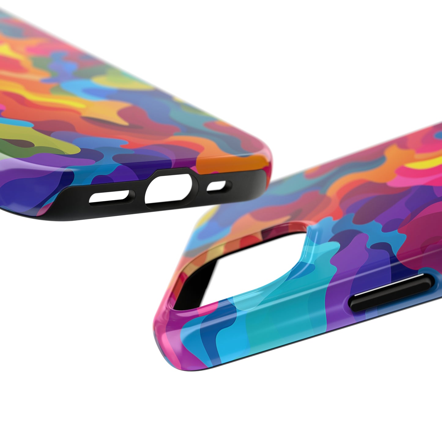 Rainbow Camouflage, iPhone 7, 8, X, 11, 12, 13, 14, 15+ case.