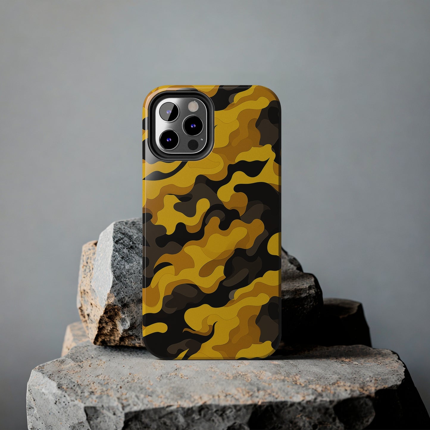 Yellow Camouflage, iPhone 7, 8, X, 11, 12, 13, 14, 15+ case.