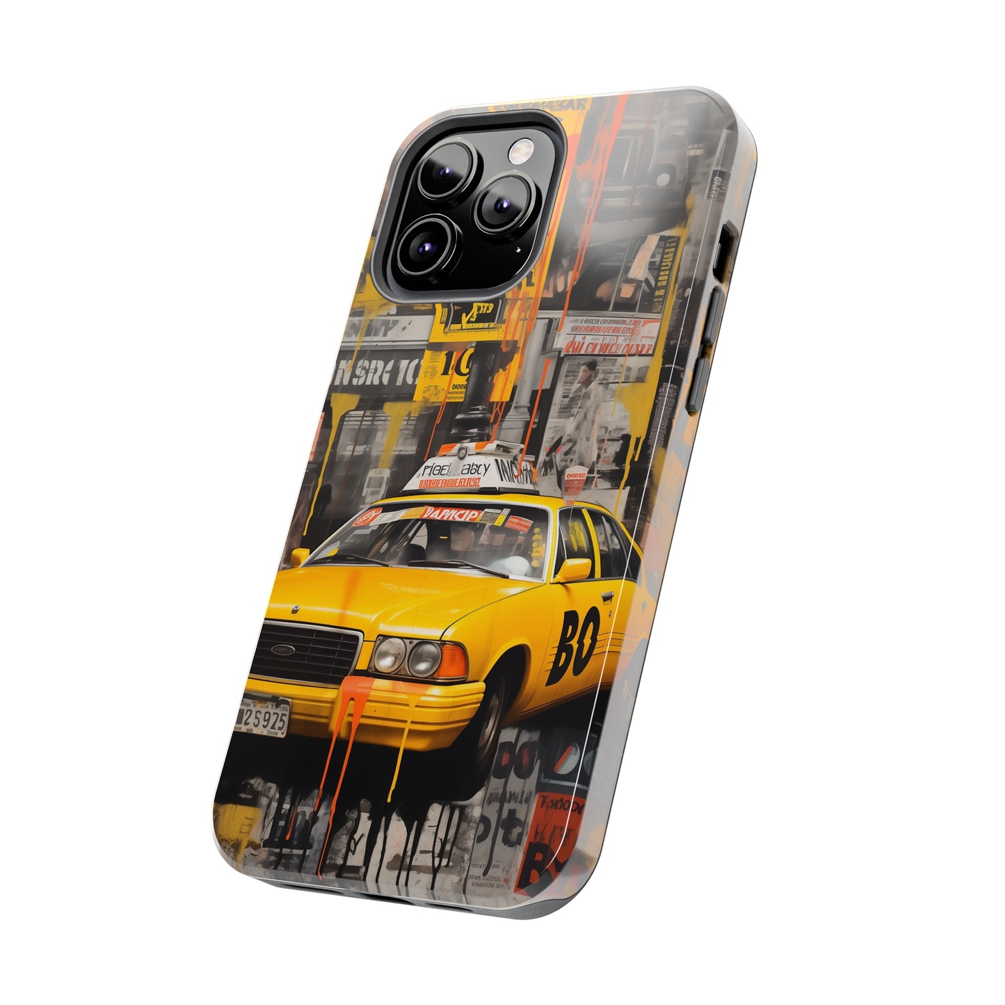 New York City, taxi cab, iPhone 7, 8, X, 11, 12, 13, 14, 15+ case.