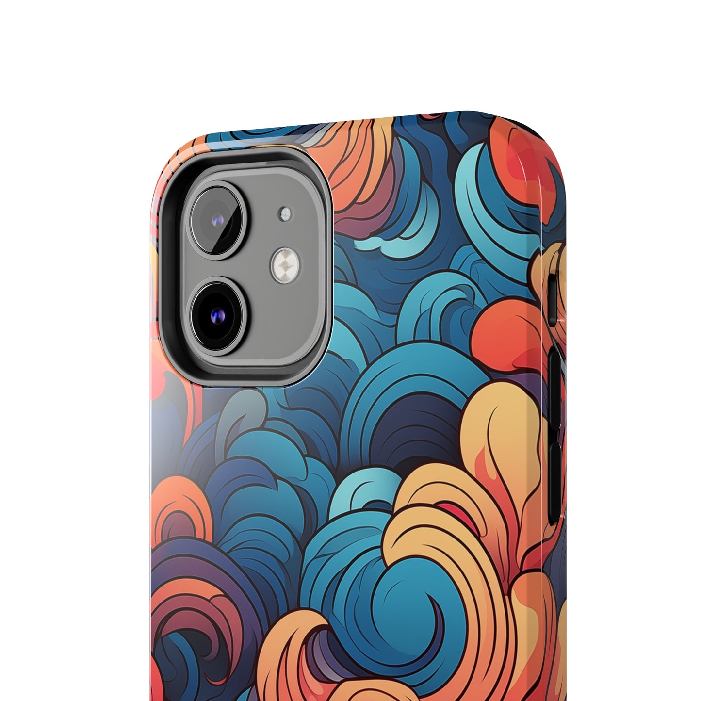 Abstract Swirls, iPhone 7, 8, X, 11, 12, 13, 14, 15+ case.