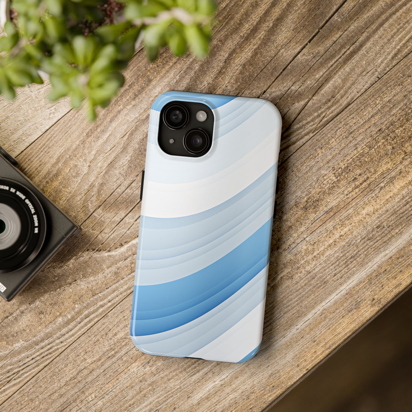 Blue Stripes #02, iPhone 7, 8, X, 11, 12, 13, 14, 15+ case.