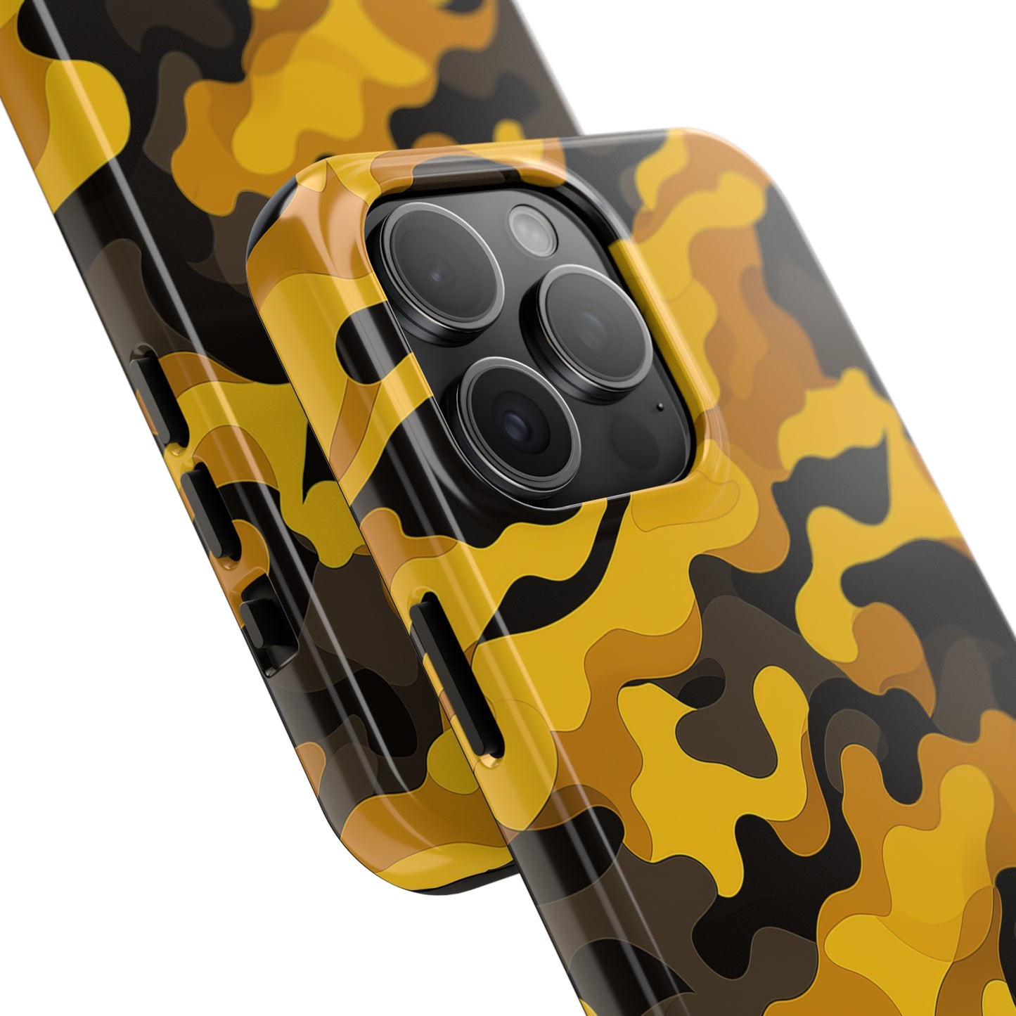 Yellow Camouflage, iPhone 7, 8, X, 11, 12, 13, 14, 15+ case.