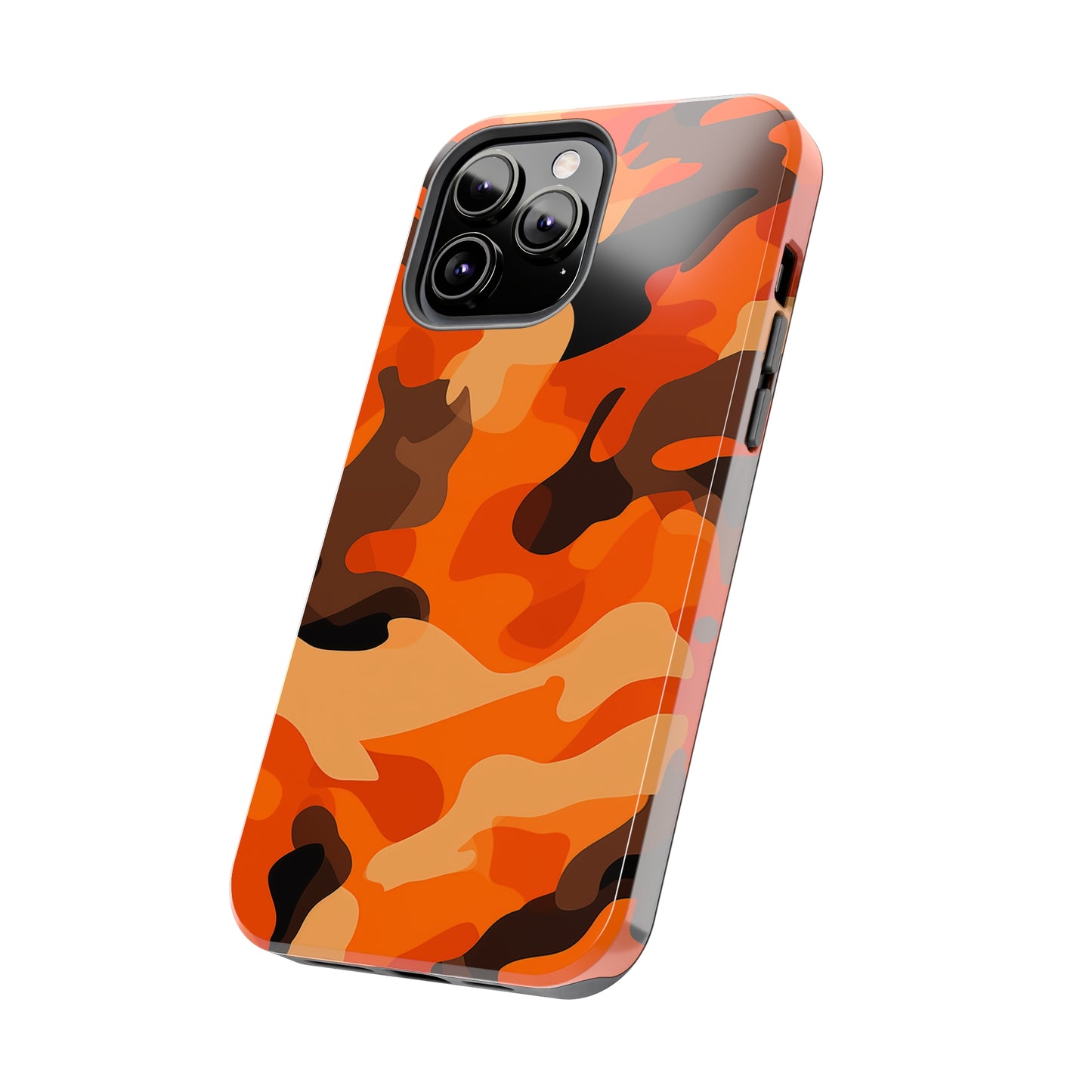 Orange Camouflage, iPhone 7, 8, X, 11, 12, 13, 14, 15+ case.