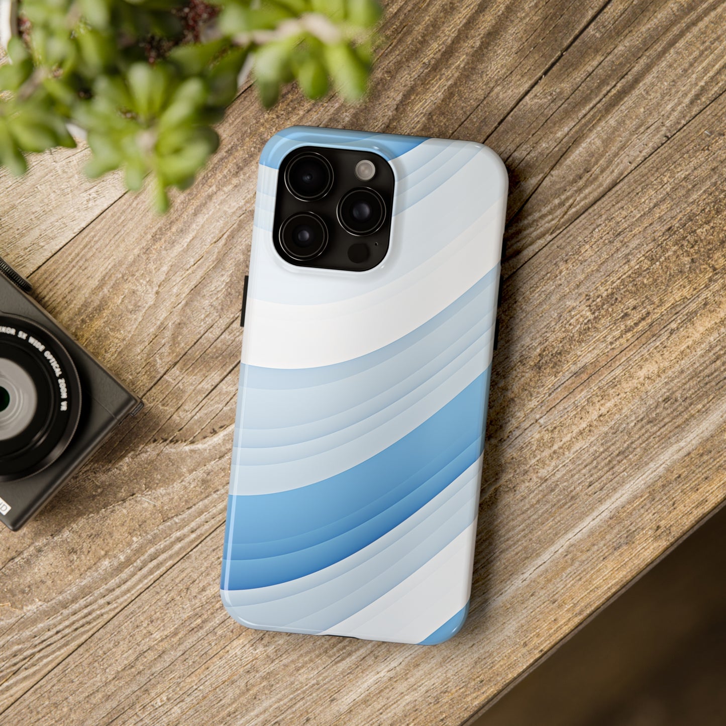 Blue Stripes #02, iPhone 7, 8, X, 11, 12, 13, 14, 15+ case.