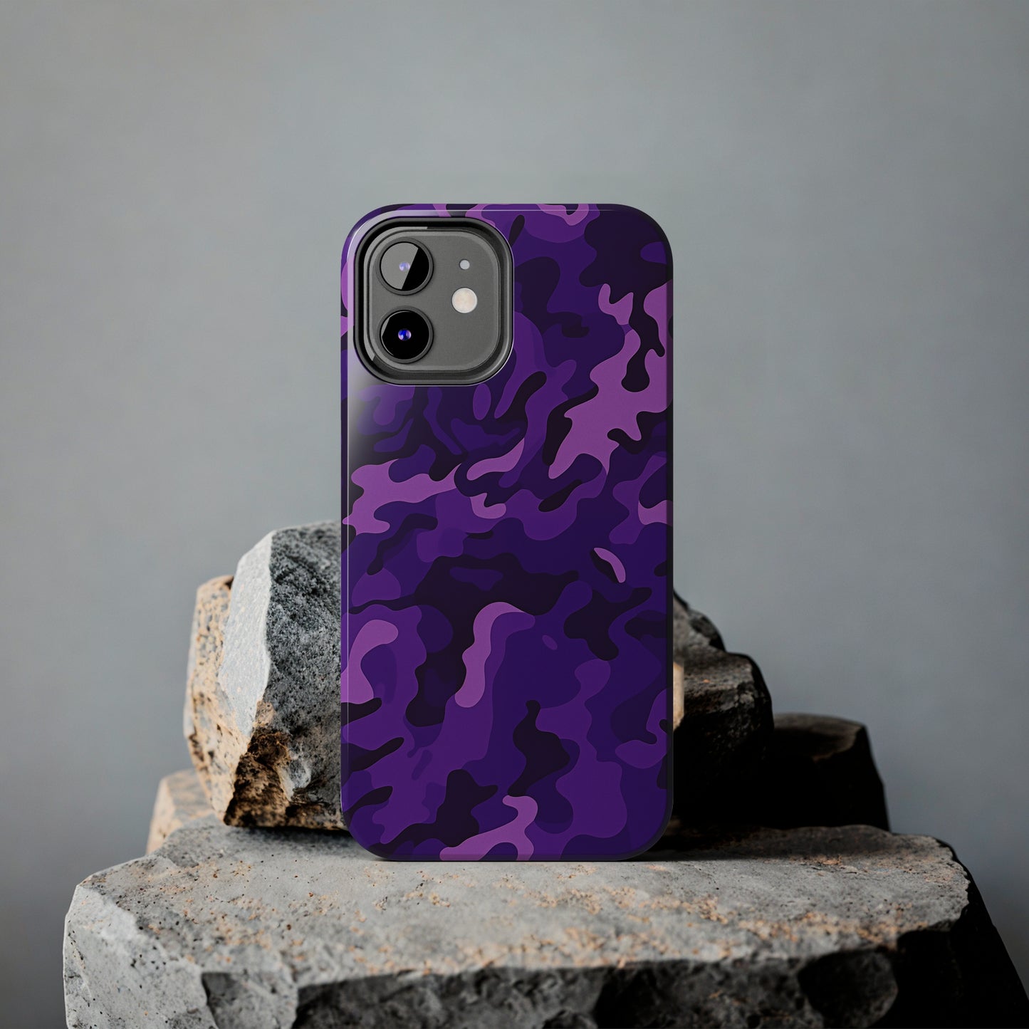 Purple Camouflage, iPhone 7, 8, X, 11, 12, 13, 14, 15+ case.