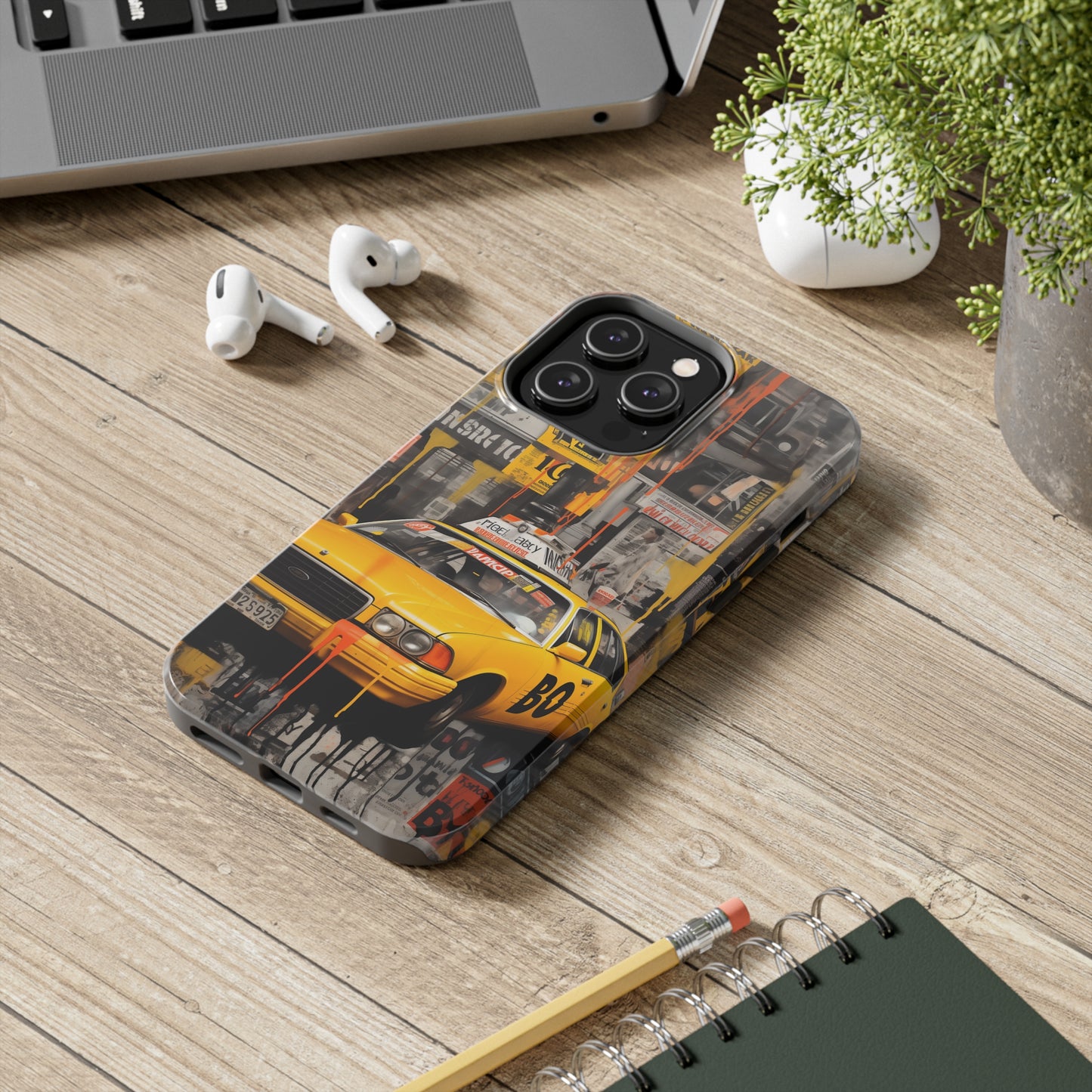 New York City, taxi cab, iPhone 7, 8, X, 11, 12, 13, 14, 15+ case.