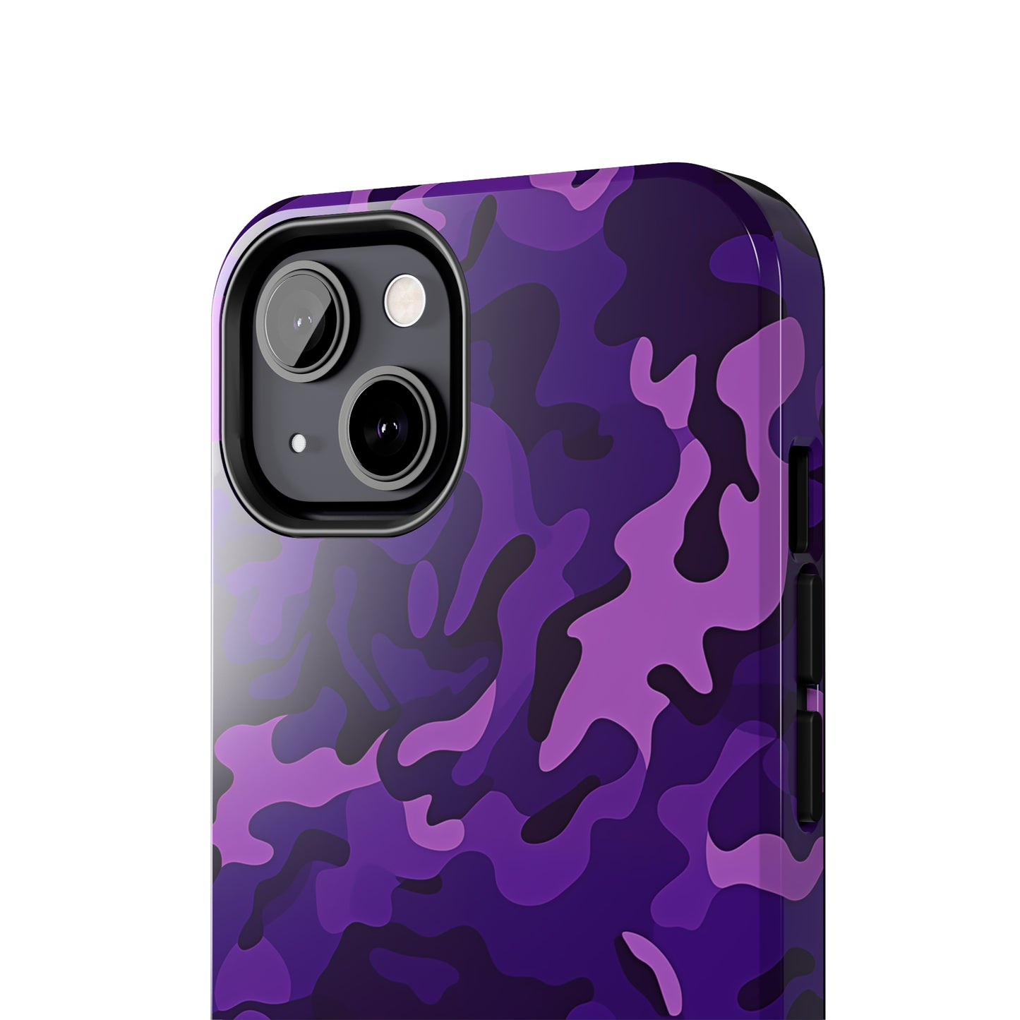 Purple Camouflage, iPhone 7, 8, X, 11, 12, 13, 14, 15+ case.