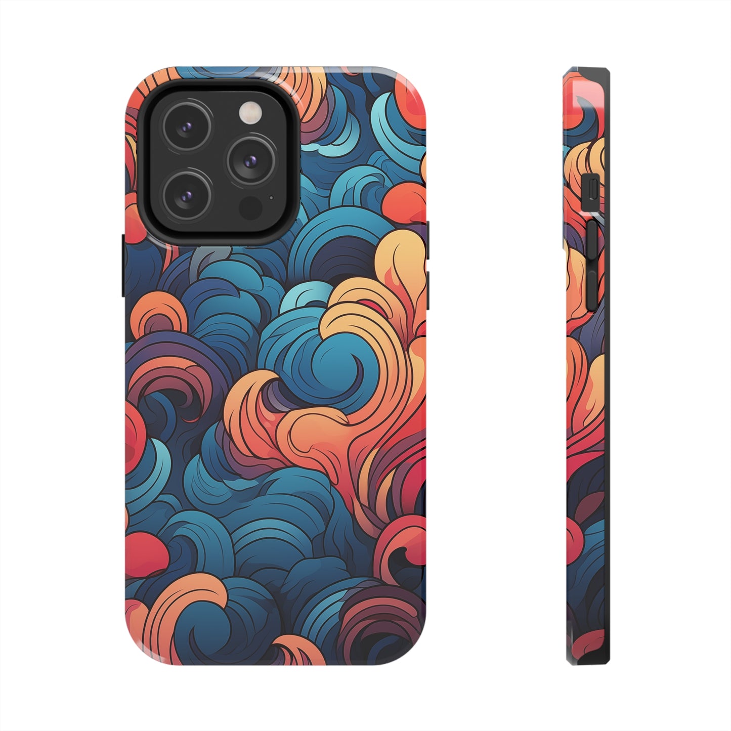 Abstract Swirls, iPhone 7, 8, X, 11, 12, 13, 14, 15+ case.