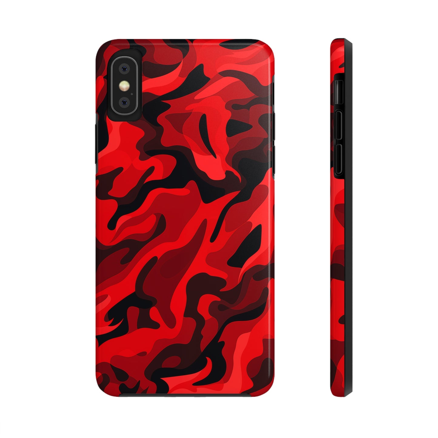 Red Camouflage, iPhone 7, 8, X, 11, 12, 13, 14, 15+ case.