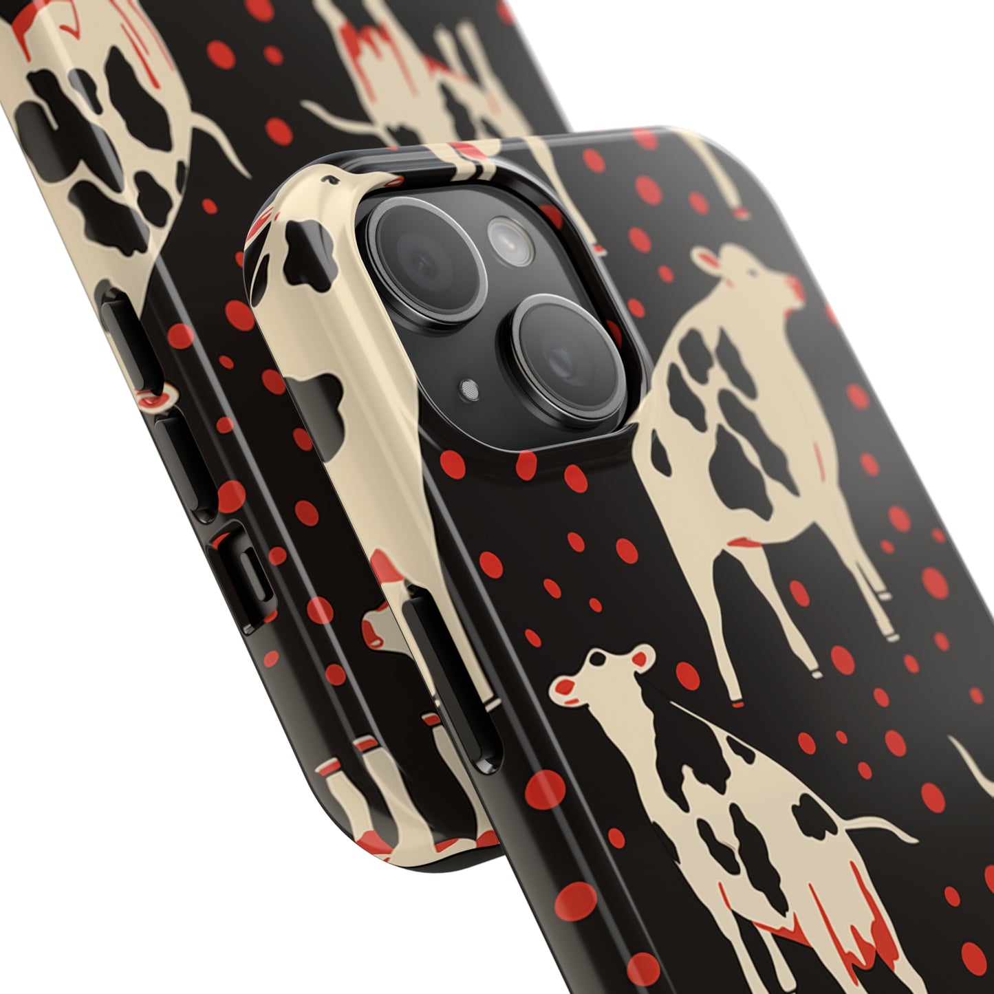 Cow pattern, iPhone 7, 8, X, 11, 12, 13, 14, 15+ case.