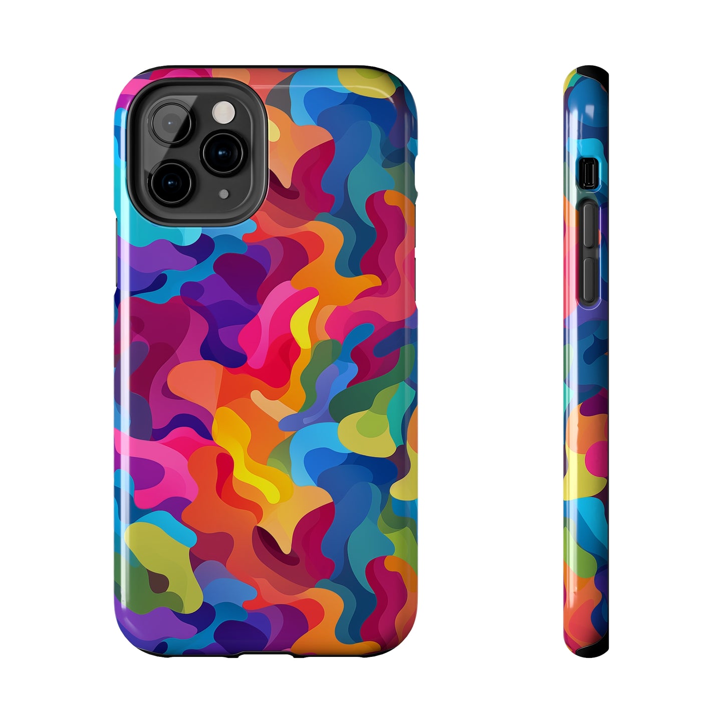 Rainbow Camouflage, iPhone 7, 8, X, 11, 12, 13, 14, 15+ case.