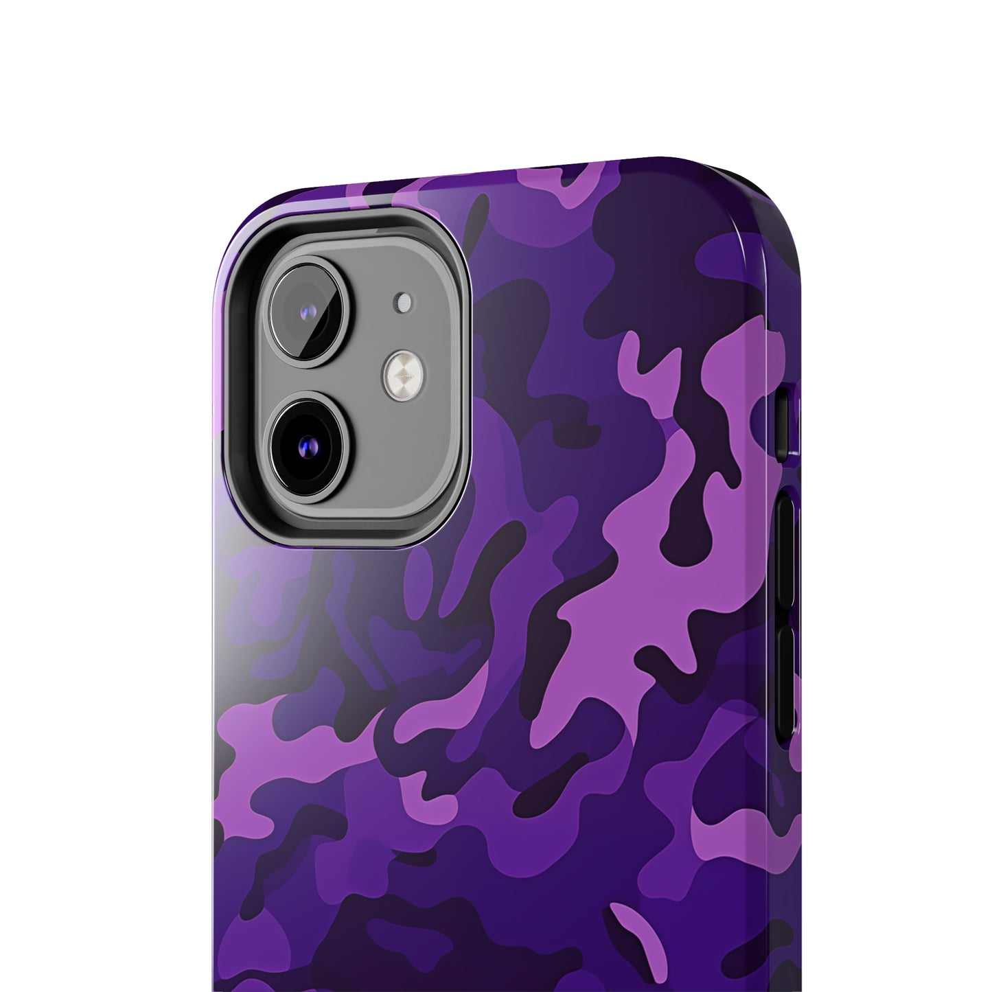 Purple Camouflage, iPhone 7, 8, X, 11, 12, 13, 14, 15+ case.