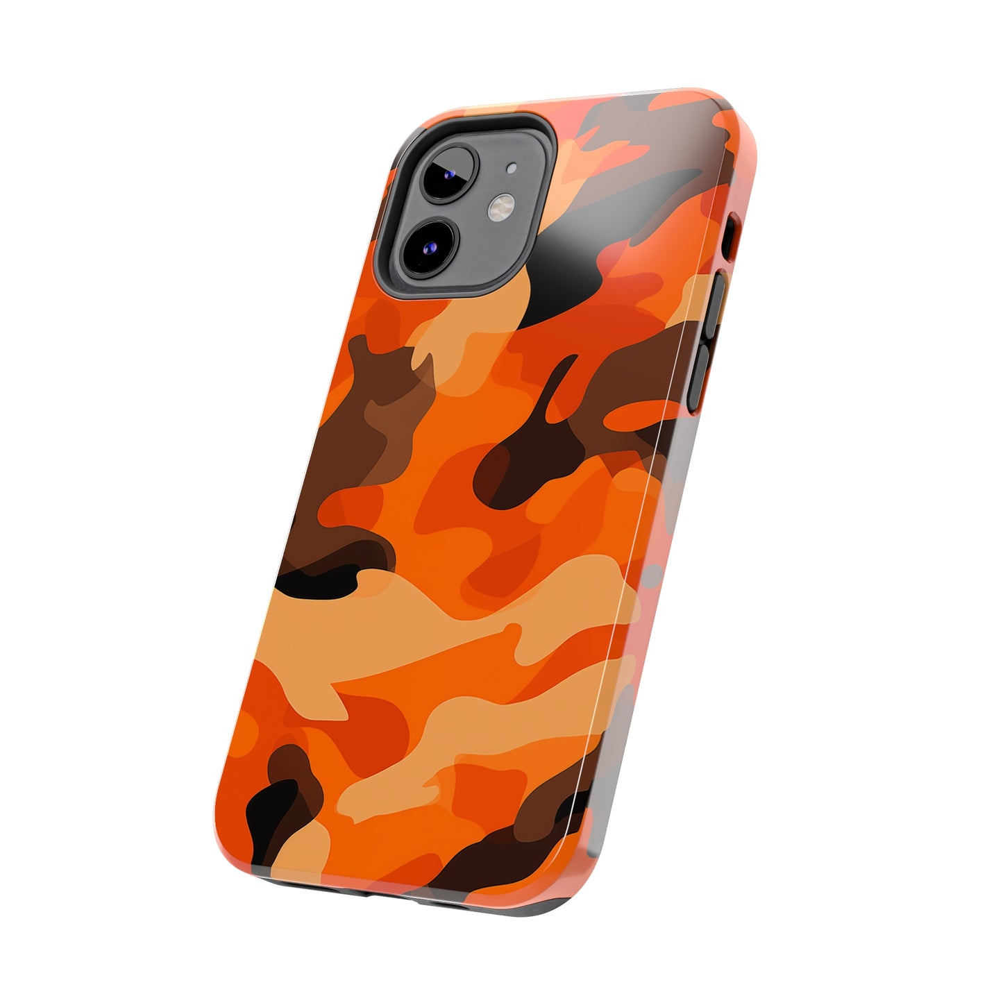 Orange Camouflage, iPhone 7, 8, X, 11, 12, 13, 14, 15+ case.