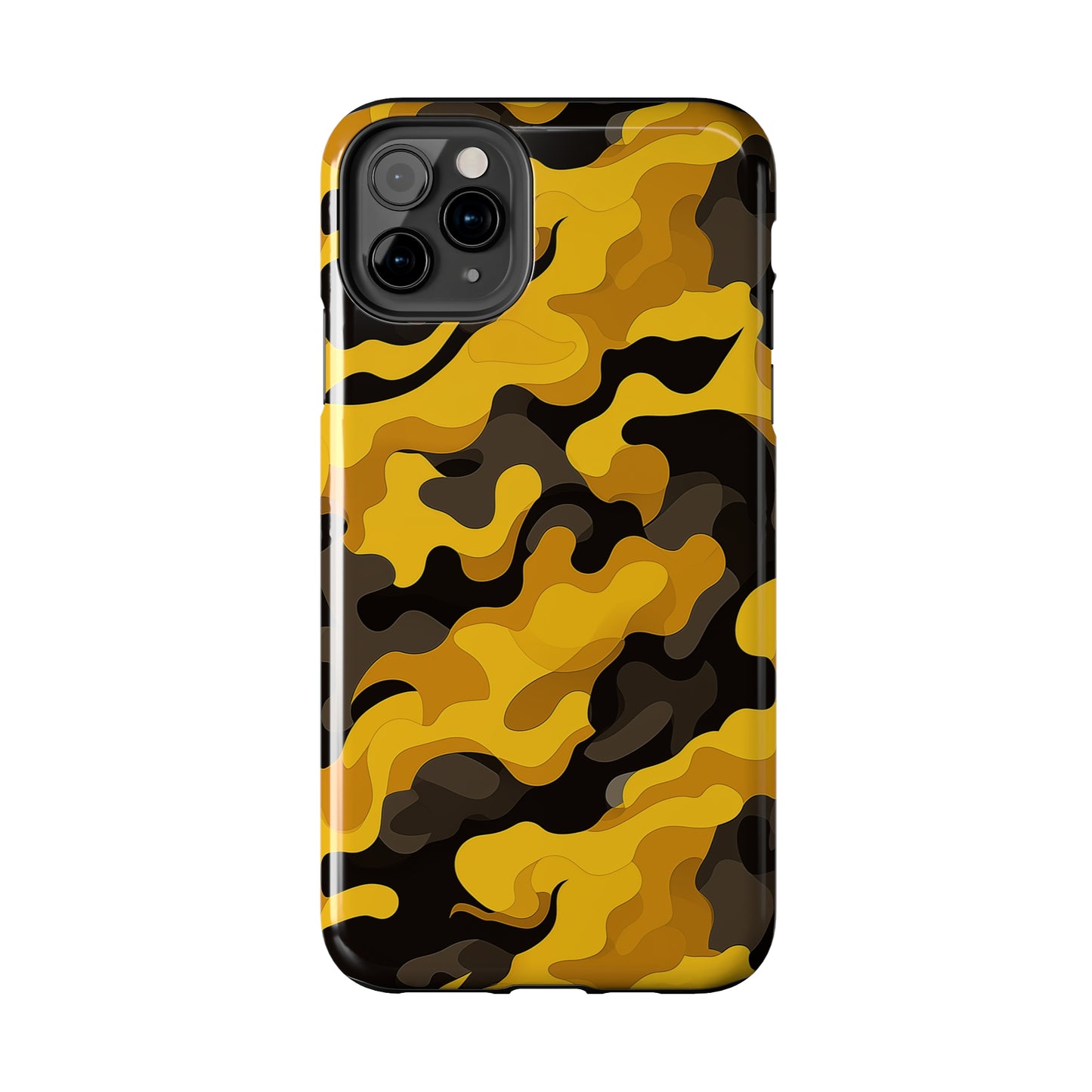 Yellow Camouflage, iPhone 7, 8, X, 11, 12, 13, 14, 15+ case.