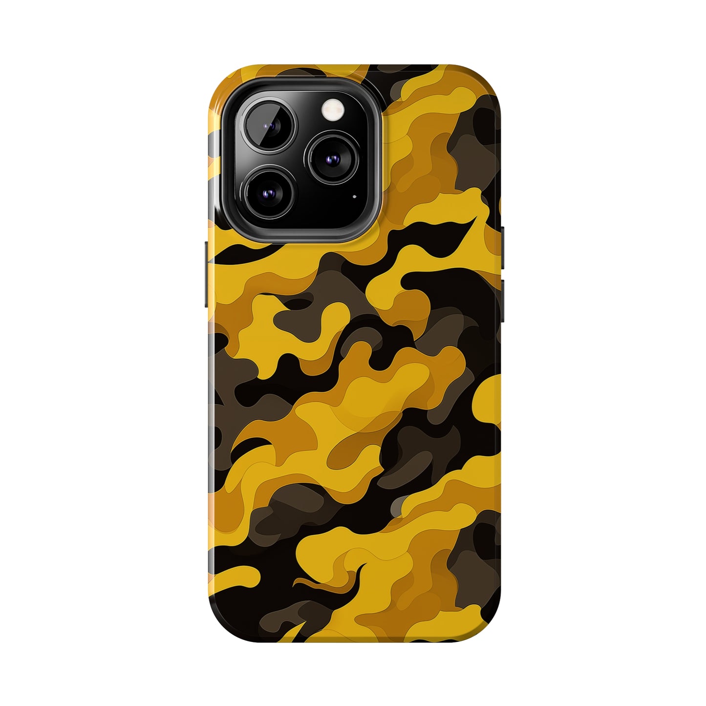 Yellow Camouflage, iPhone 7, 8, X, 11, 12, 13, 14, 15+ case.