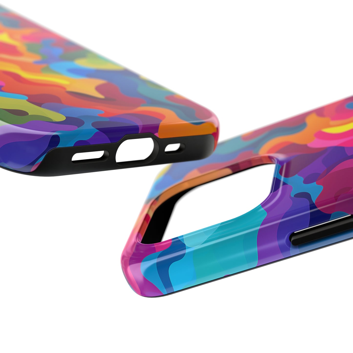 Rainbow Camouflage, iPhone 7, 8, X, 11, 12, 13, 14, 15+ case.