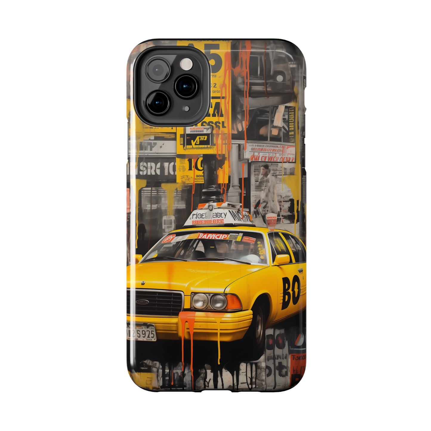 New York City, taxi cab, iPhone 7, 8, X, 11, 12, 13, 14, 15+ case.