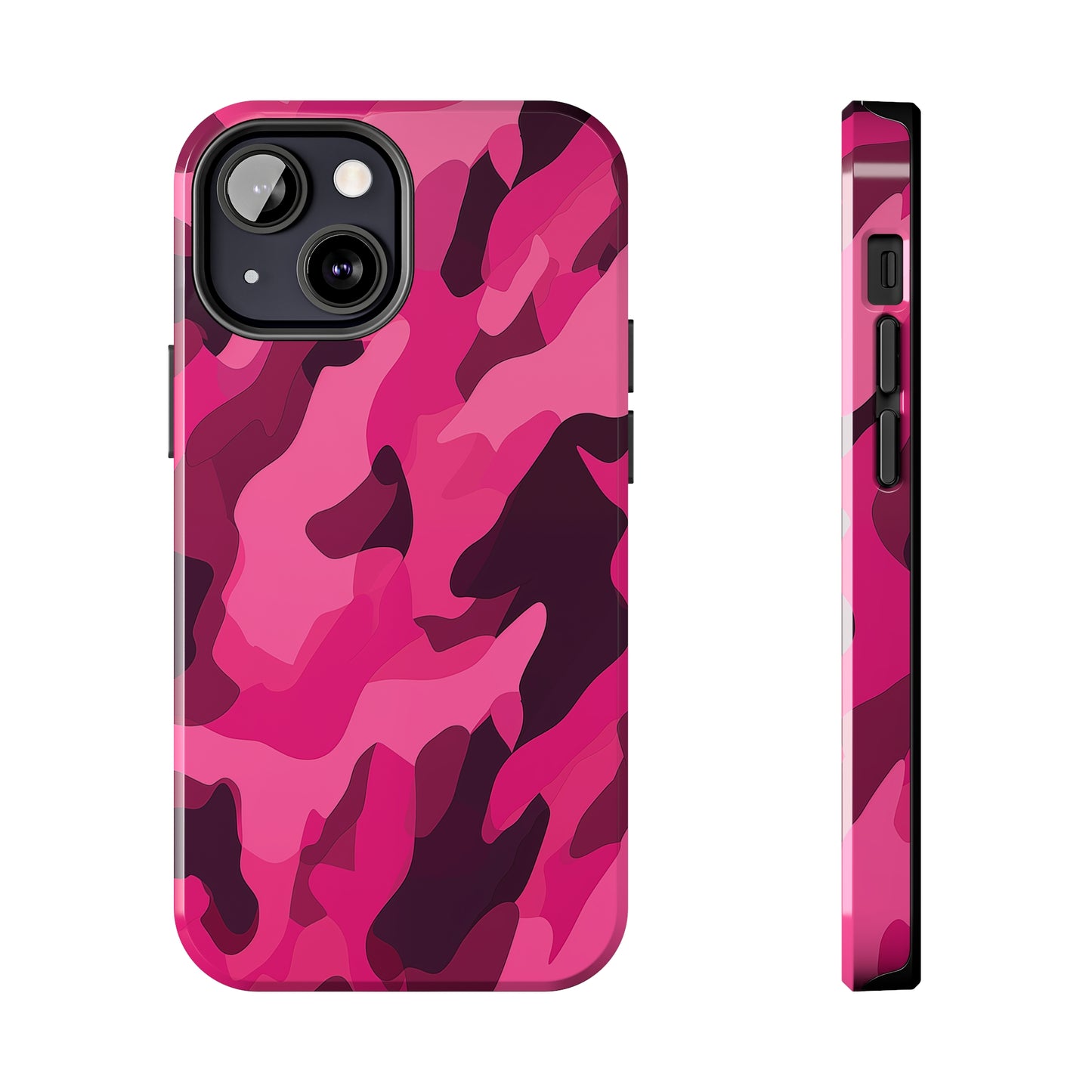 Pink Camouflage, iPhone 7, 8, X, 11, 12, 13, 14, 15+ case.