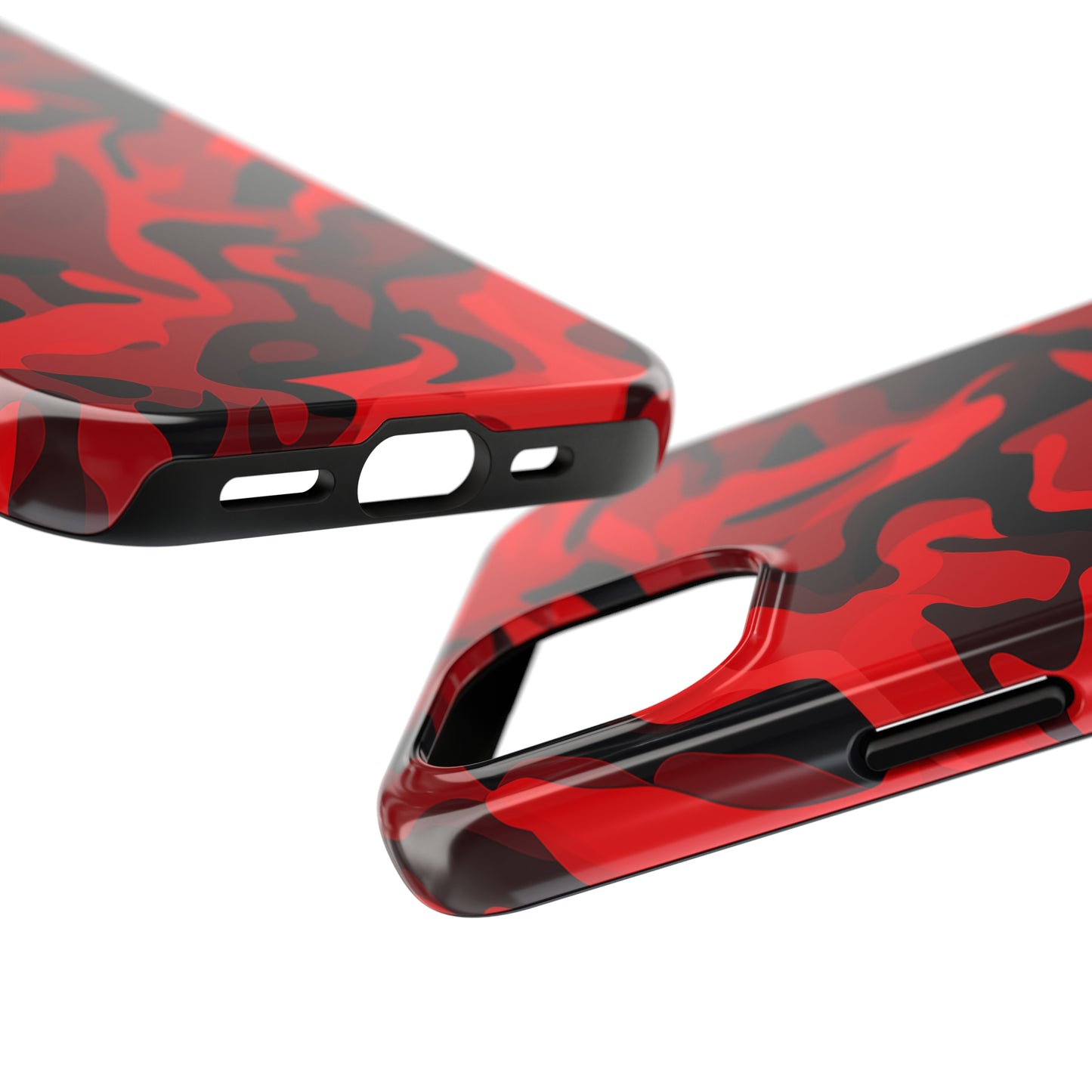 Red Camouflage, iPhone 7, 8, X, 11, 12, 13, 14, 15+ case.