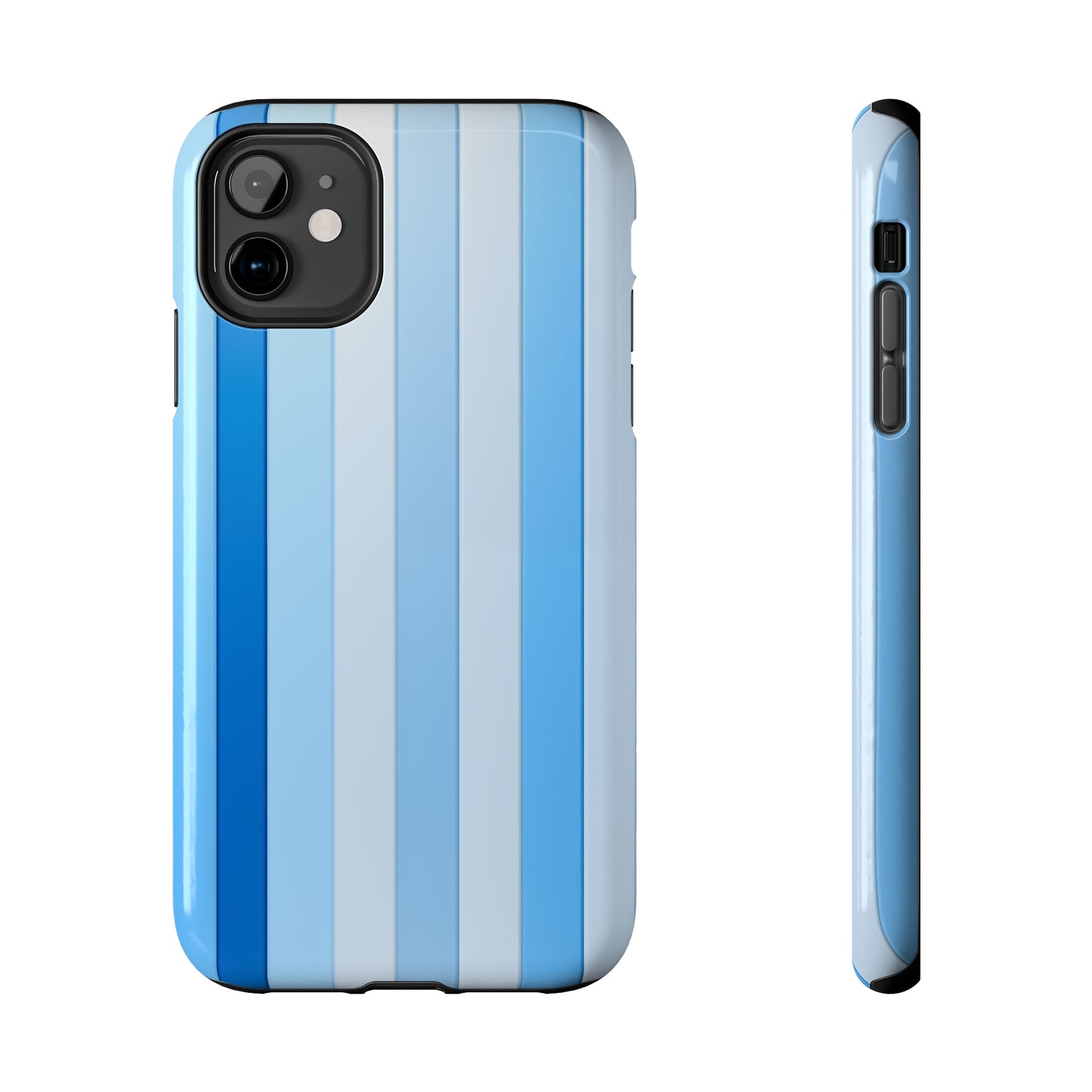 Blue stripes #01, iPhone 7, 8, X, 11, 12, 13, 14, 15+ case.