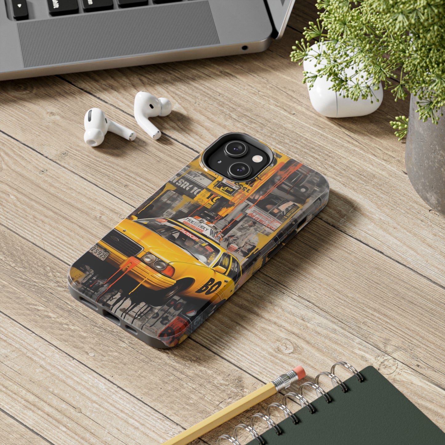 New York City, taxi cab, iPhone 7, 8, X, 11, 12, 13, 14, 15+ case.