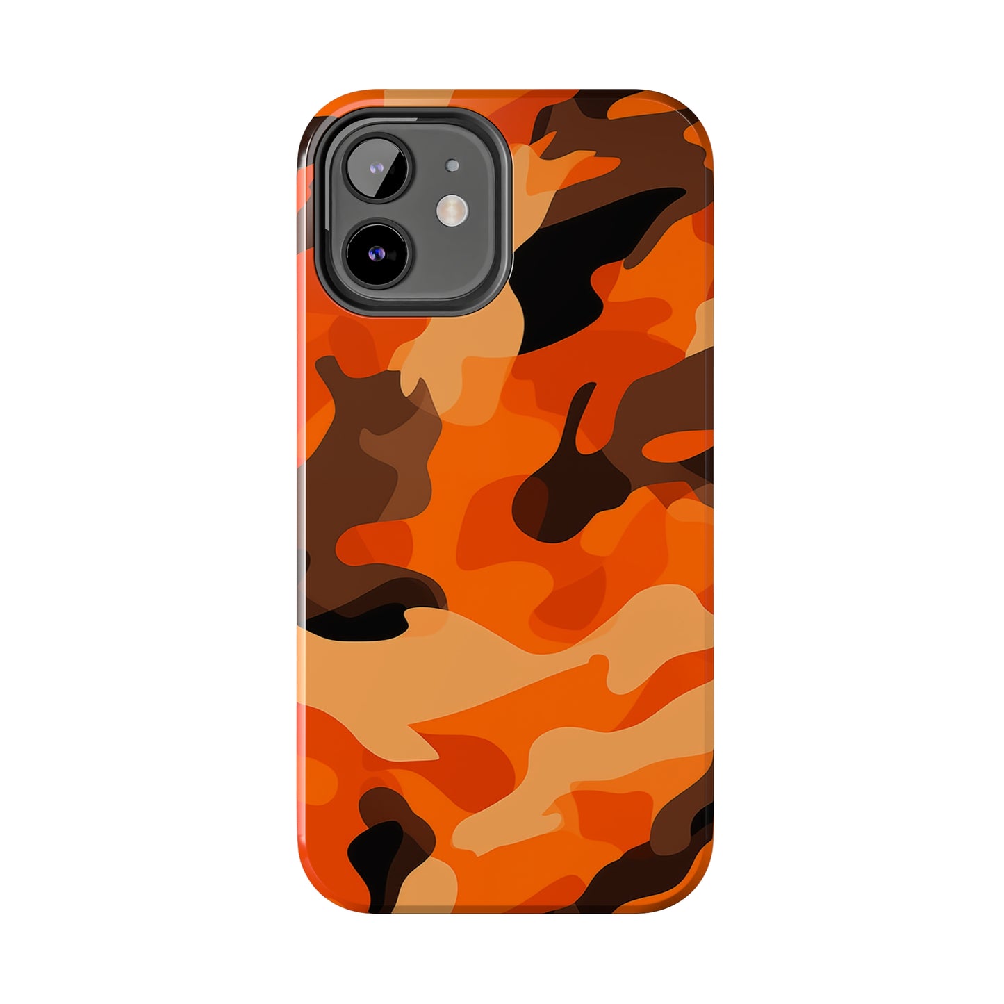 Orange Camouflage, iPhone 7, 8, X, 11, 12, 13, 14, 15+ case.