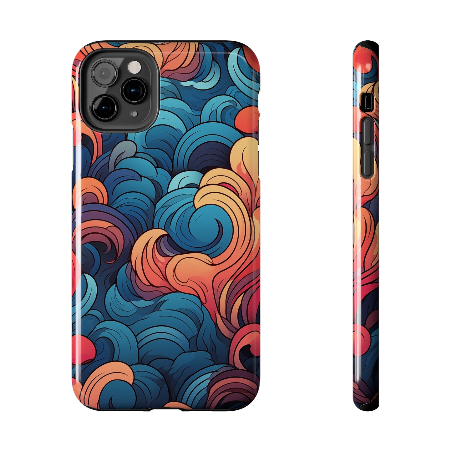 Abstract Swirls, iPhone 7, 8, X, 11, 12, 13, 14, 15+ case.