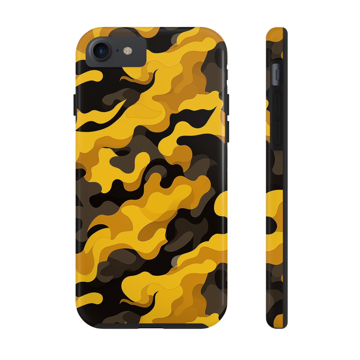 Yellow Camouflage, iPhone 7, 8, X, 11, 12, 13, 14, 15+ case.