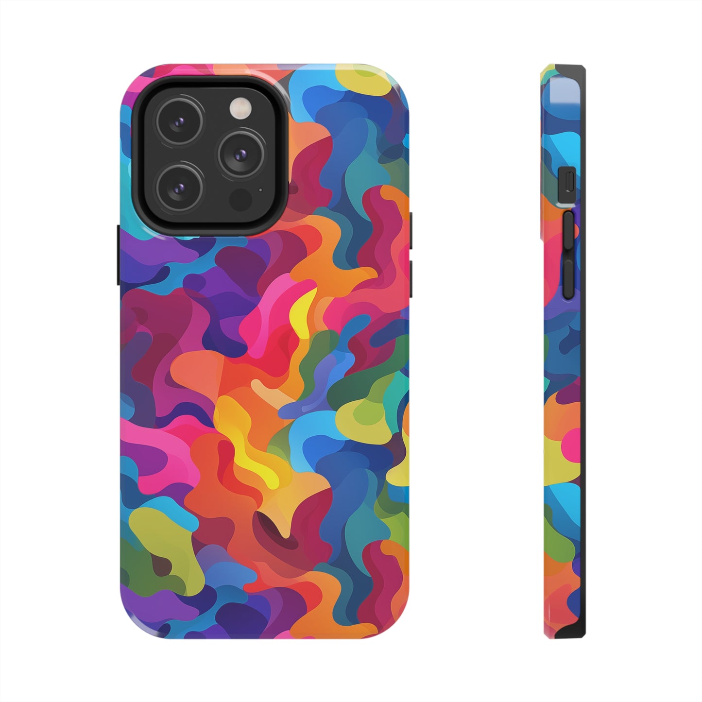 Rainbow Camouflage, iPhone 7, 8, X, 11, 12, 13, 14, 15+ case.