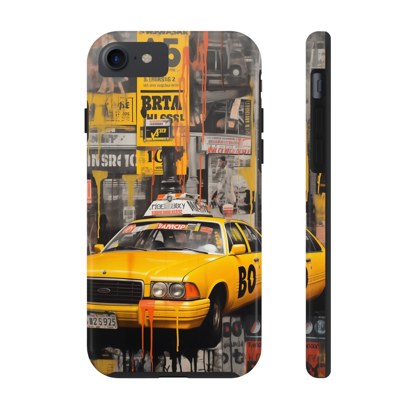 New York City, taxi cab, iPhone 7, 8, X, 11, 12, 13, 14, 15+ case.