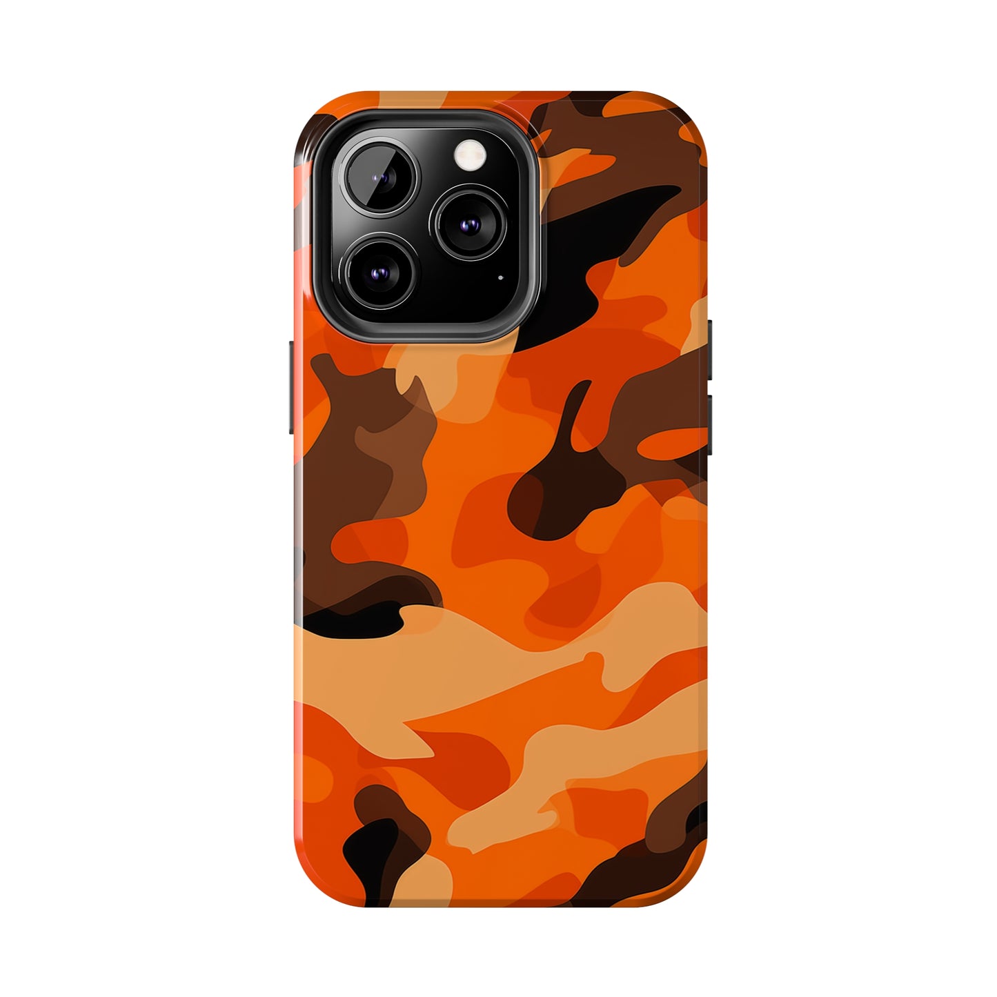 Orange Camouflage, iPhone 7, 8, X, 11, 12, 13, 14, 15+ case.