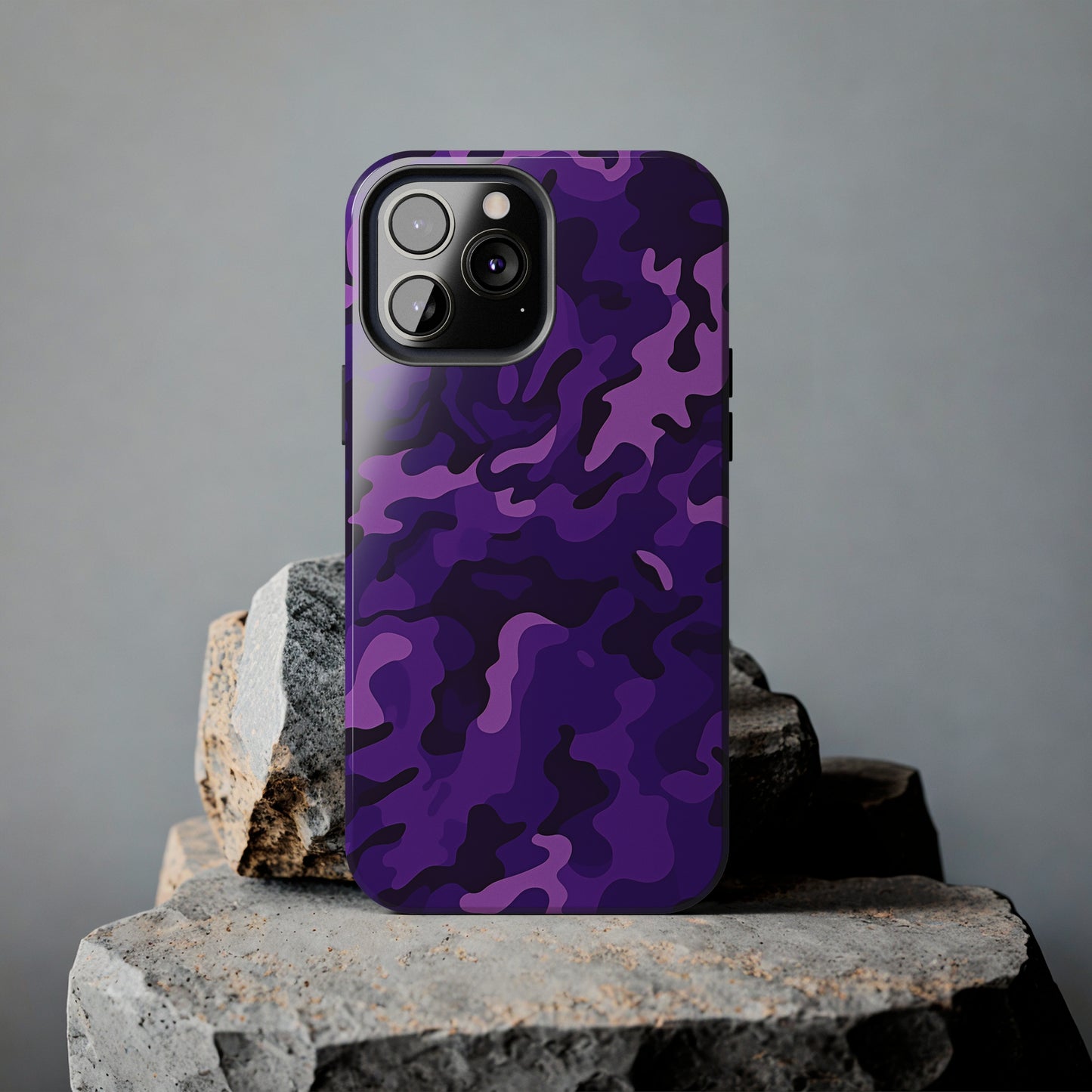 Purple Camouflage, iPhone 7, 8, X, 11, 12, 13, 14, 15+ case.