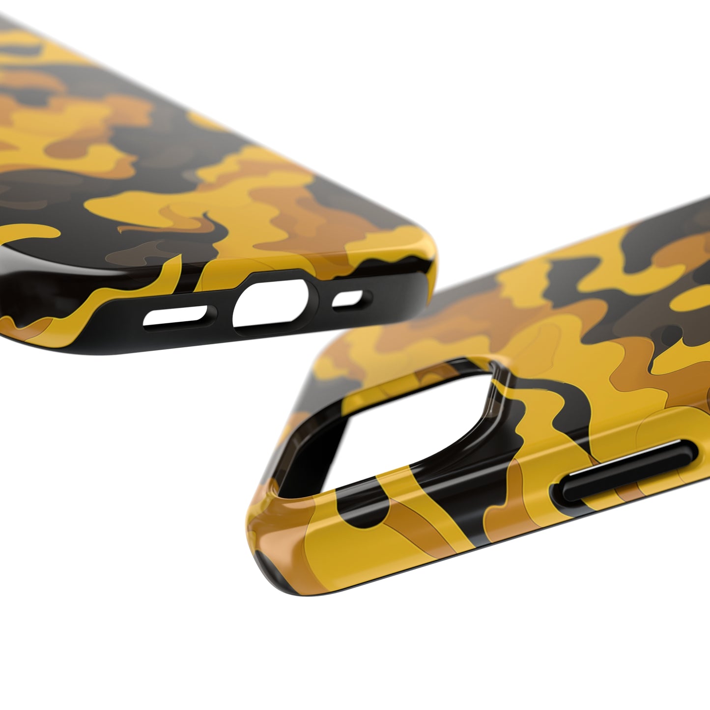 Yellow Camouflage, iPhone 7, 8, X, 11, 12, 13, 14, 15+ case.