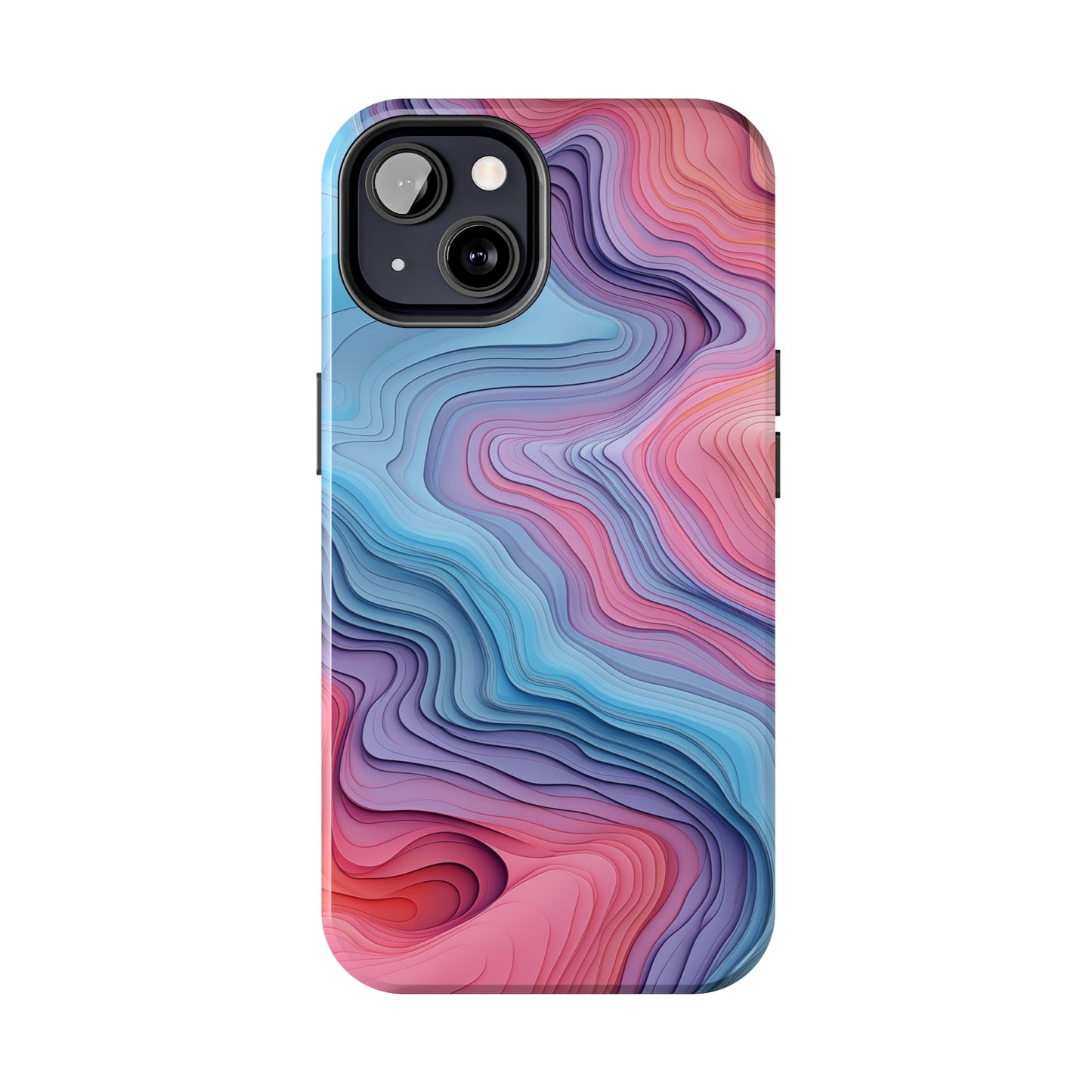 Topographical, iPhone 7, 8, X, 11, 12, 13, 14, 15+ case.