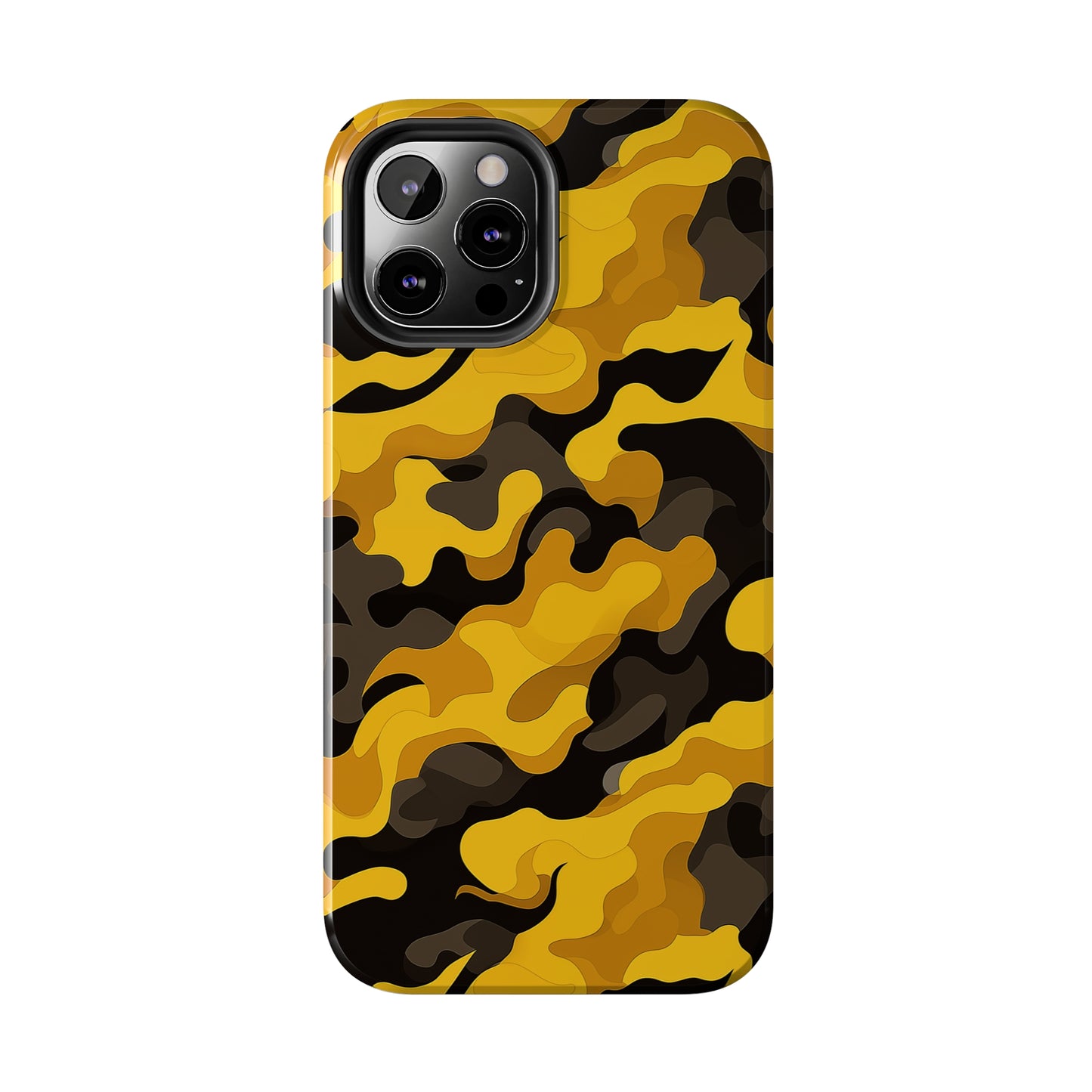 Yellow Camouflage, iPhone 7, 8, X, 11, 12, 13, 14, 15+ case.