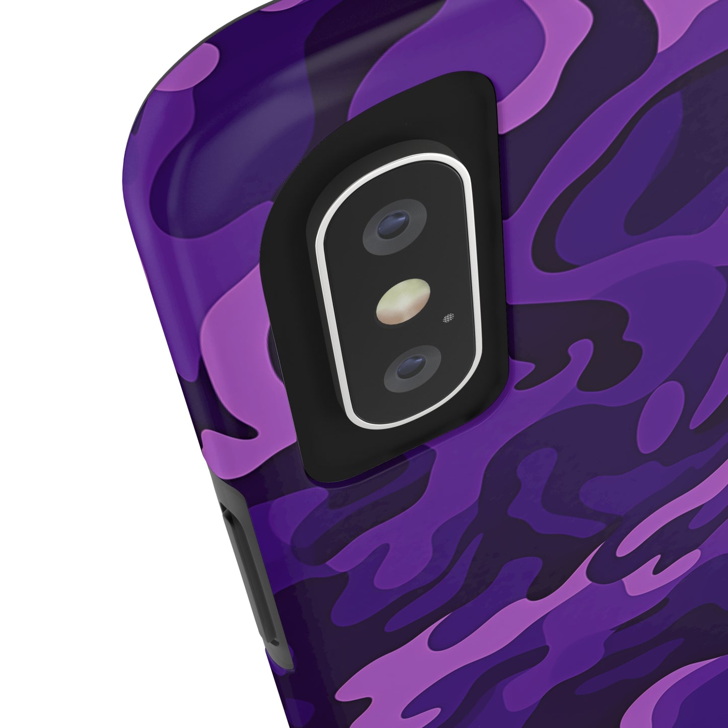 Purple Camouflage, iPhone 7, 8, X, 11, 12, 13, 14, 15+ case.