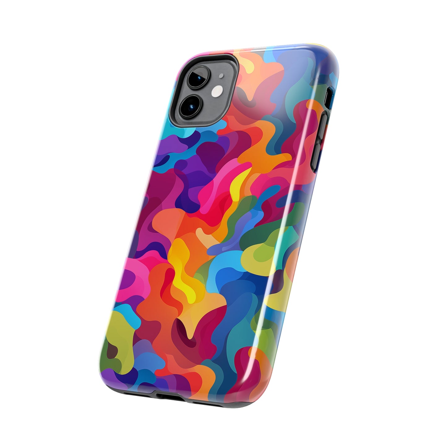 Rainbow Camouflage, iPhone 7, 8, X, 11, 12, 13, 14, 15+ case.