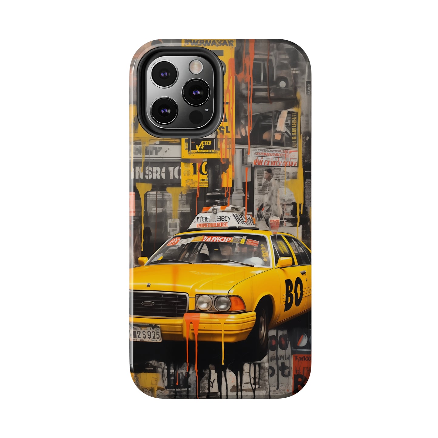 New York City, taxi cab, iPhone 7, 8, X, 11, 12, 13, 14, 15+ case.