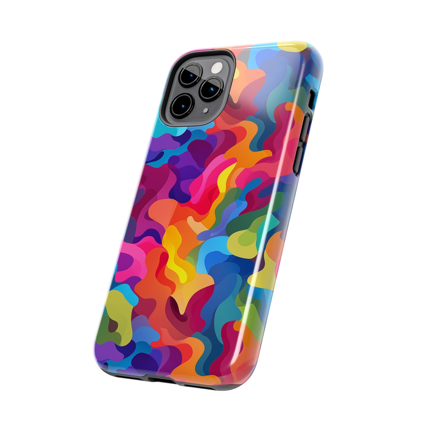 Rainbow Camouflage, iPhone 7, 8, X, 11, 12, 13, 14, 15+ case.