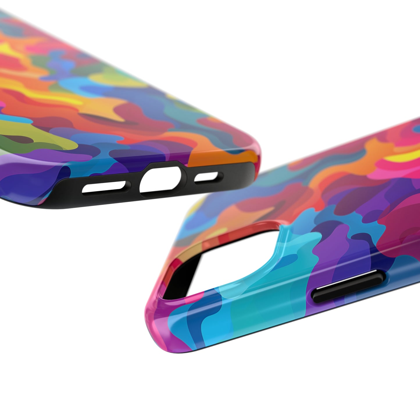 Rainbow Camouflage, iPhone 7, 8, X, 11, 12, 13, 14, 15+ case.