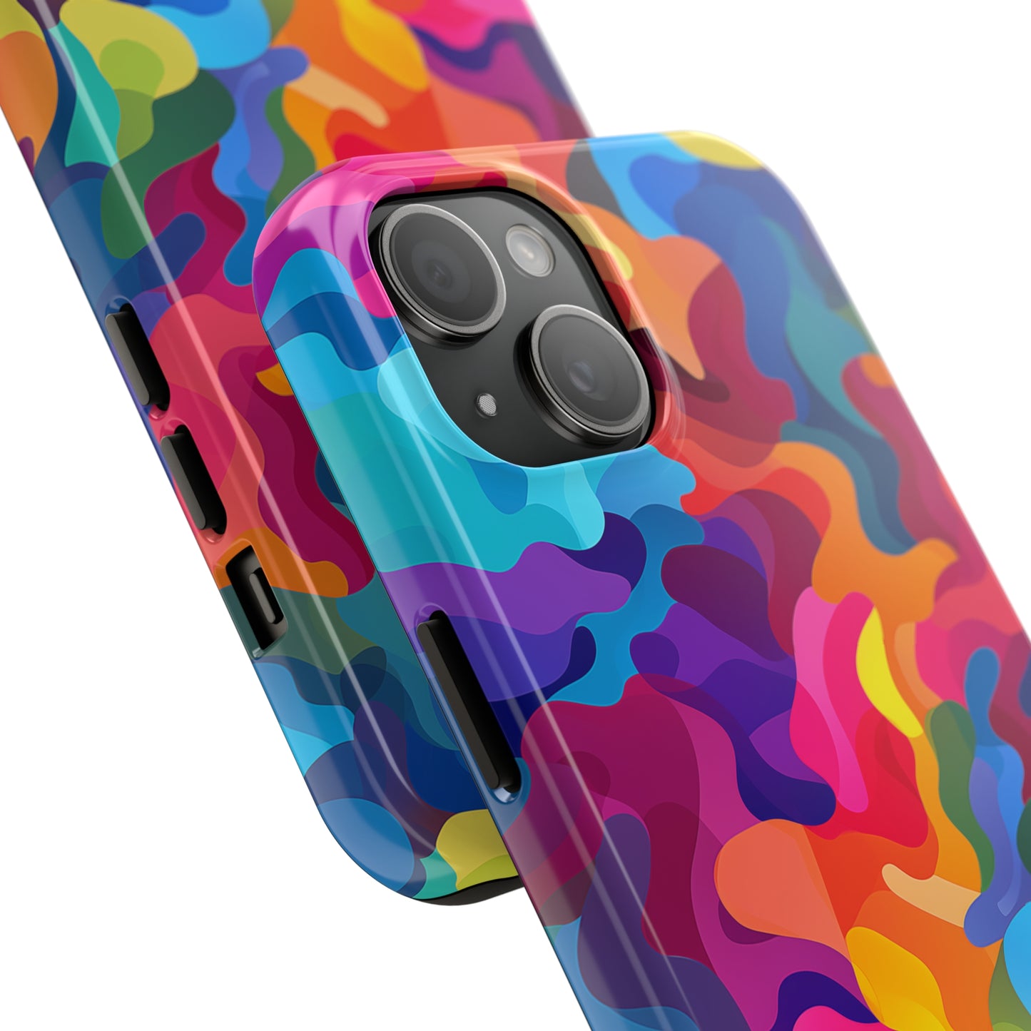 Rainbow Camouflage, iPhone 7, 8, X, 11, 12, 13, 14, 15+ case.